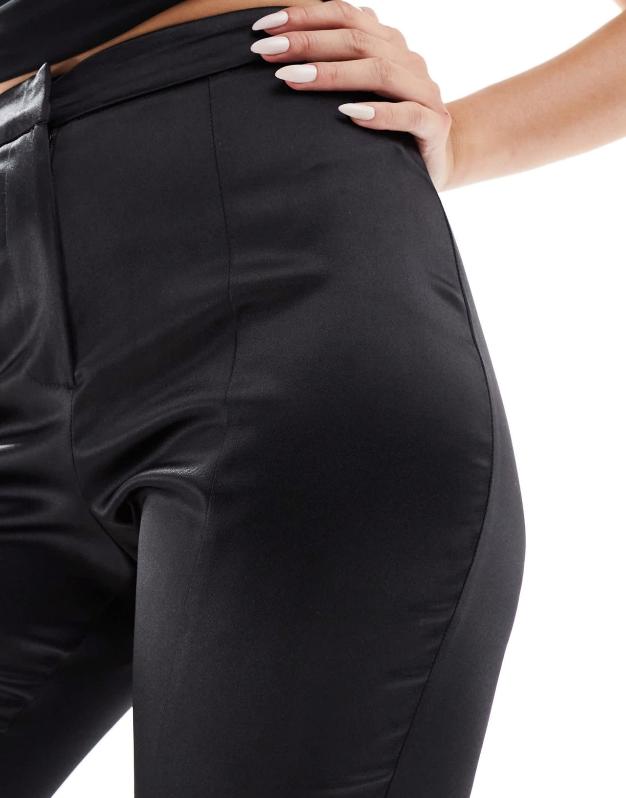 Miss Selfridge co - ord tailored satin cigarette trouser in black - ASOS Sample Sale EU Store