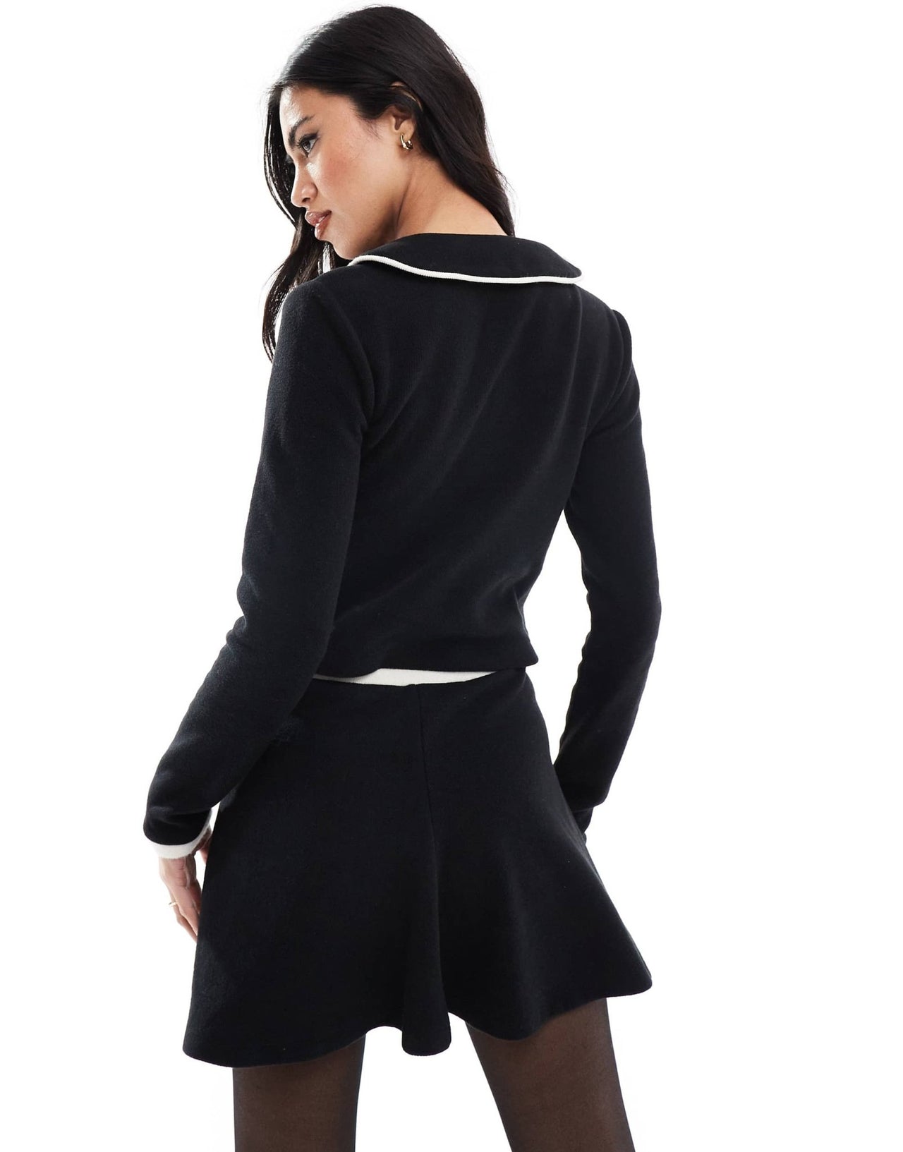 Miss Selfridge contrast trim soft touch rib cardigan - ASOS Sample Sale EU Store