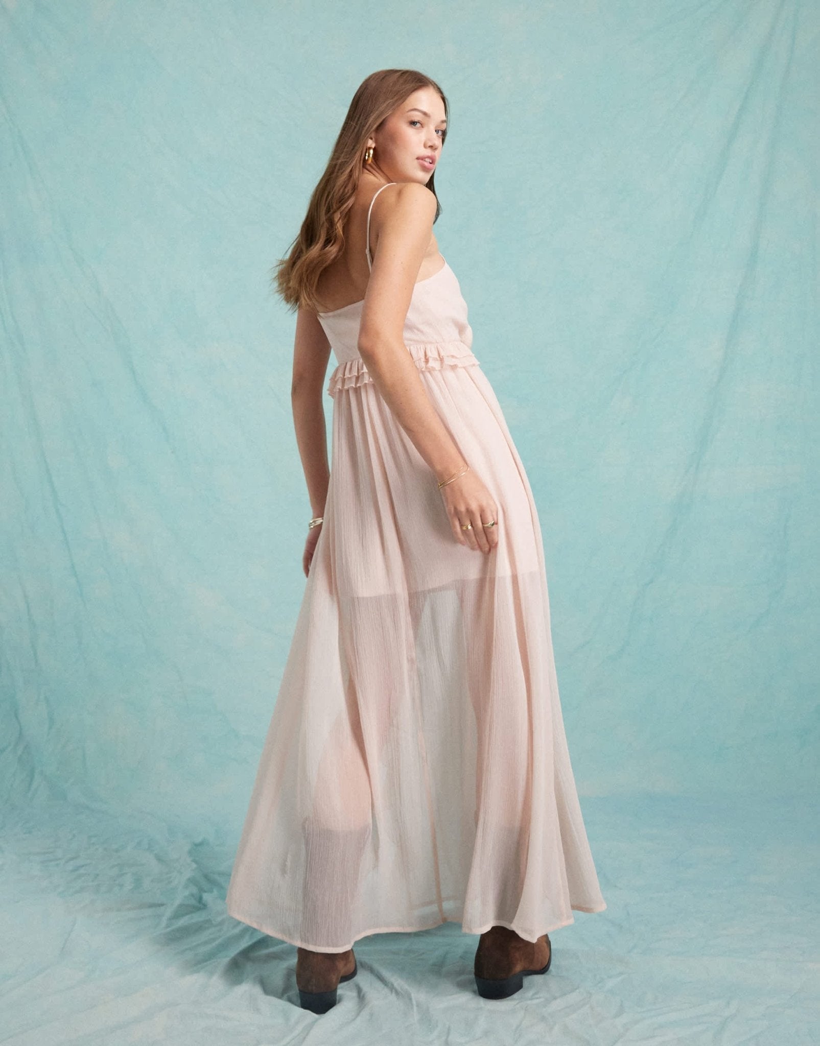 Miss Selfridge corsage detail cami maxi dress in pink - ASOS Sample Sale EU Store