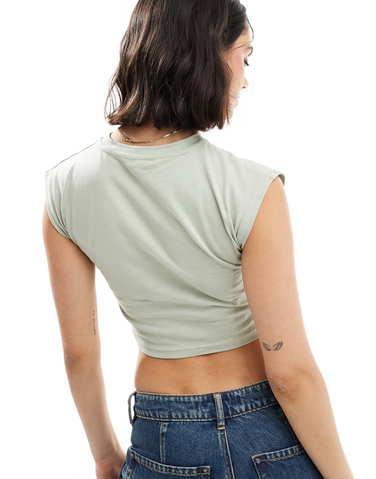 Miss Selfridge corset detail top in sage - ASOS Sample Sale EU Store