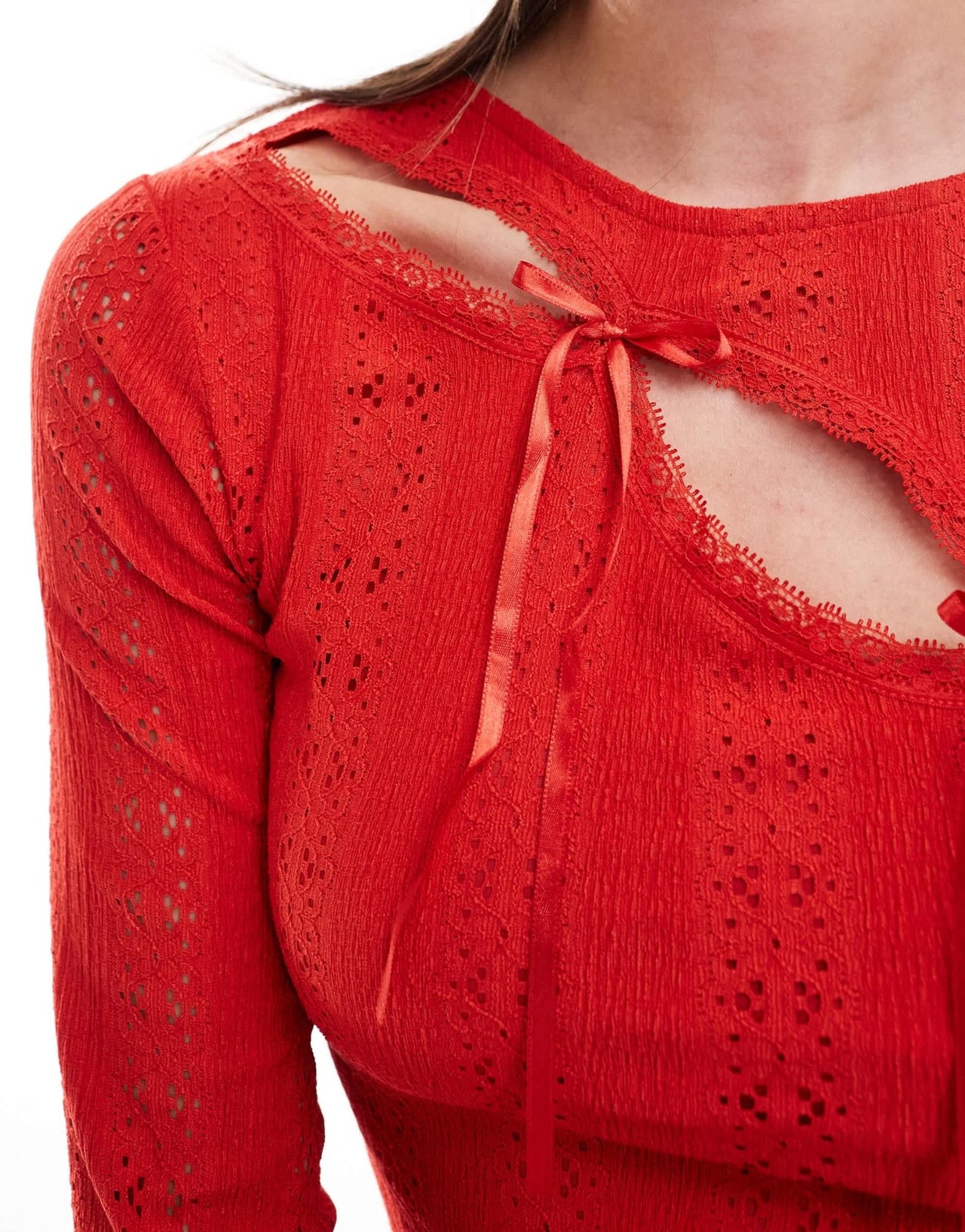 Miss Selfridge double cut out bow mini dress in red - ASOS Sample Sale EU Store