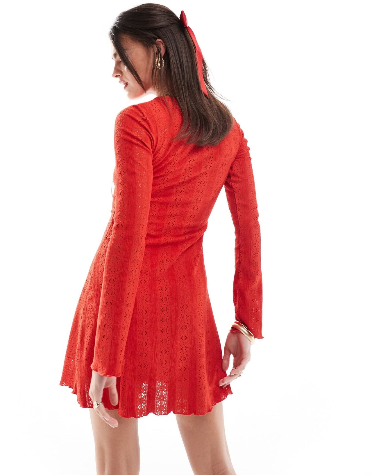 Miss Selfridge double cut out bow mini dress in red - ASOS Sample Sale EU Store