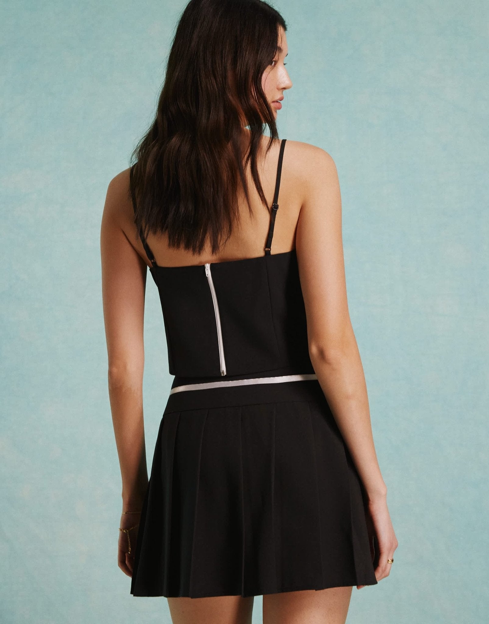 Miss Selfridge fitted bow detail corset top in black - ASOS Sample Sale EU Store