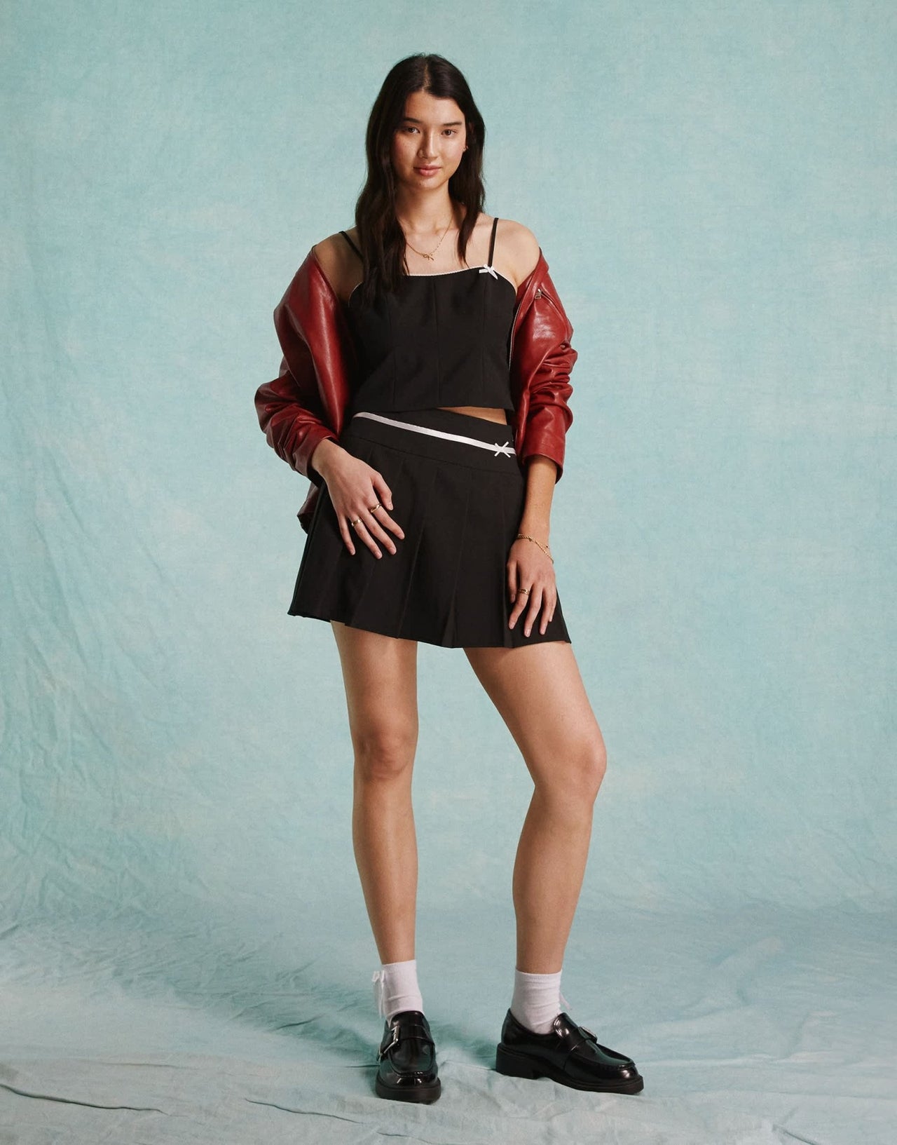 Miss Selfridge fitted bow detail corset top in black - ASOS Sample Sale EU Store