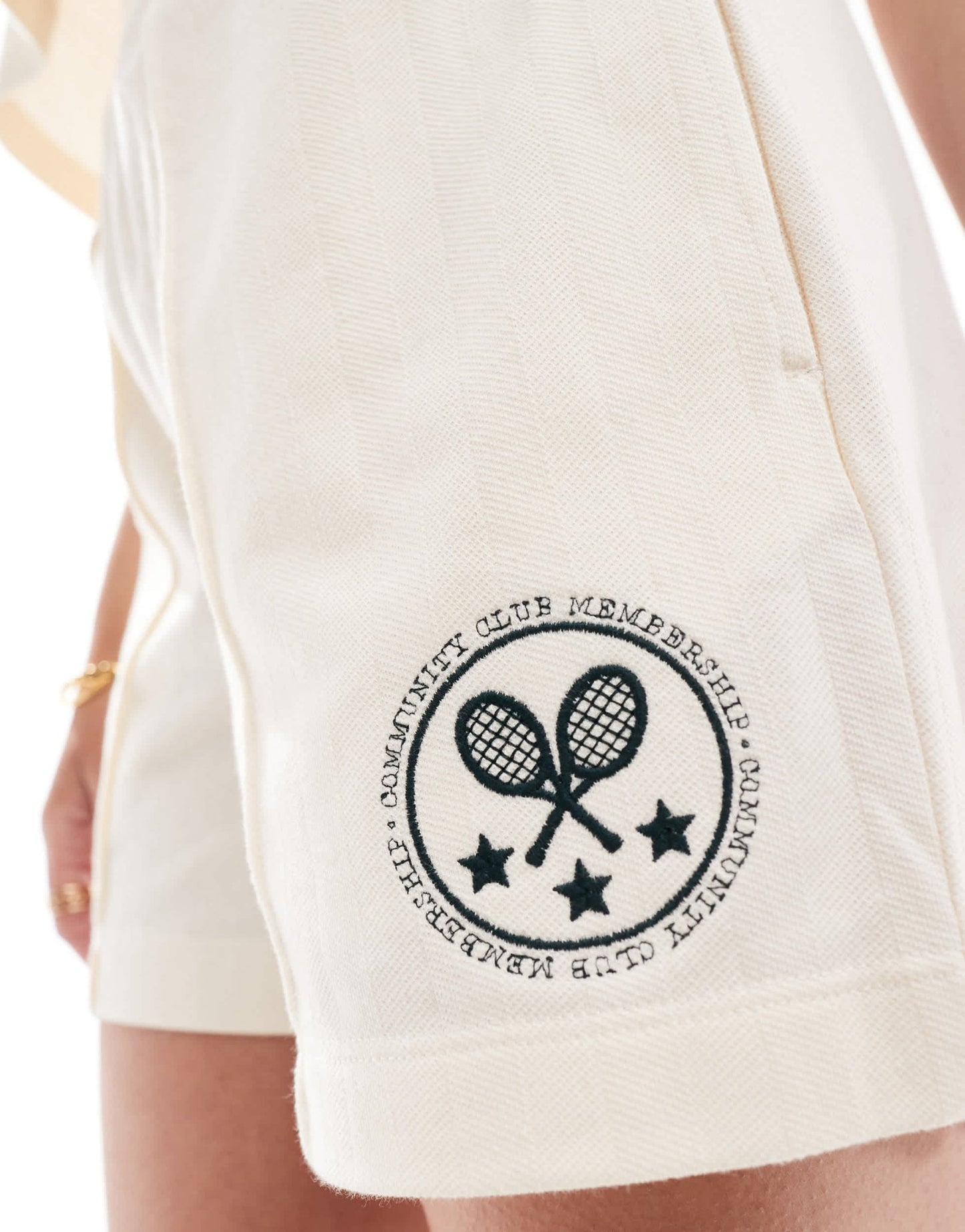 Miss Selfridge herringbone tennis short co - ord in cream - ASOS Sample Sale EU Store