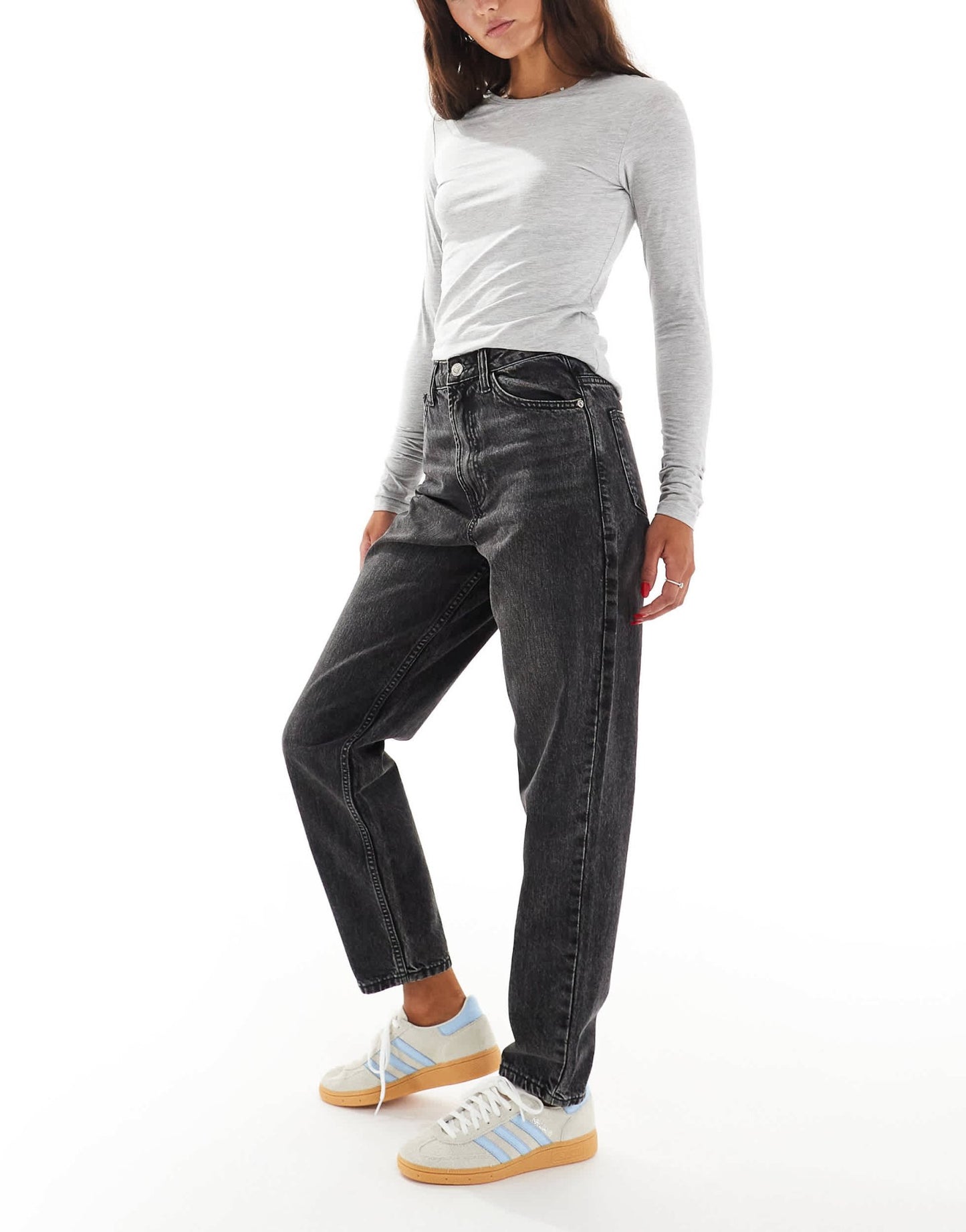 Miss Selfridge highwaist mom jean in black wash - ASOS Sample Sale EU Store