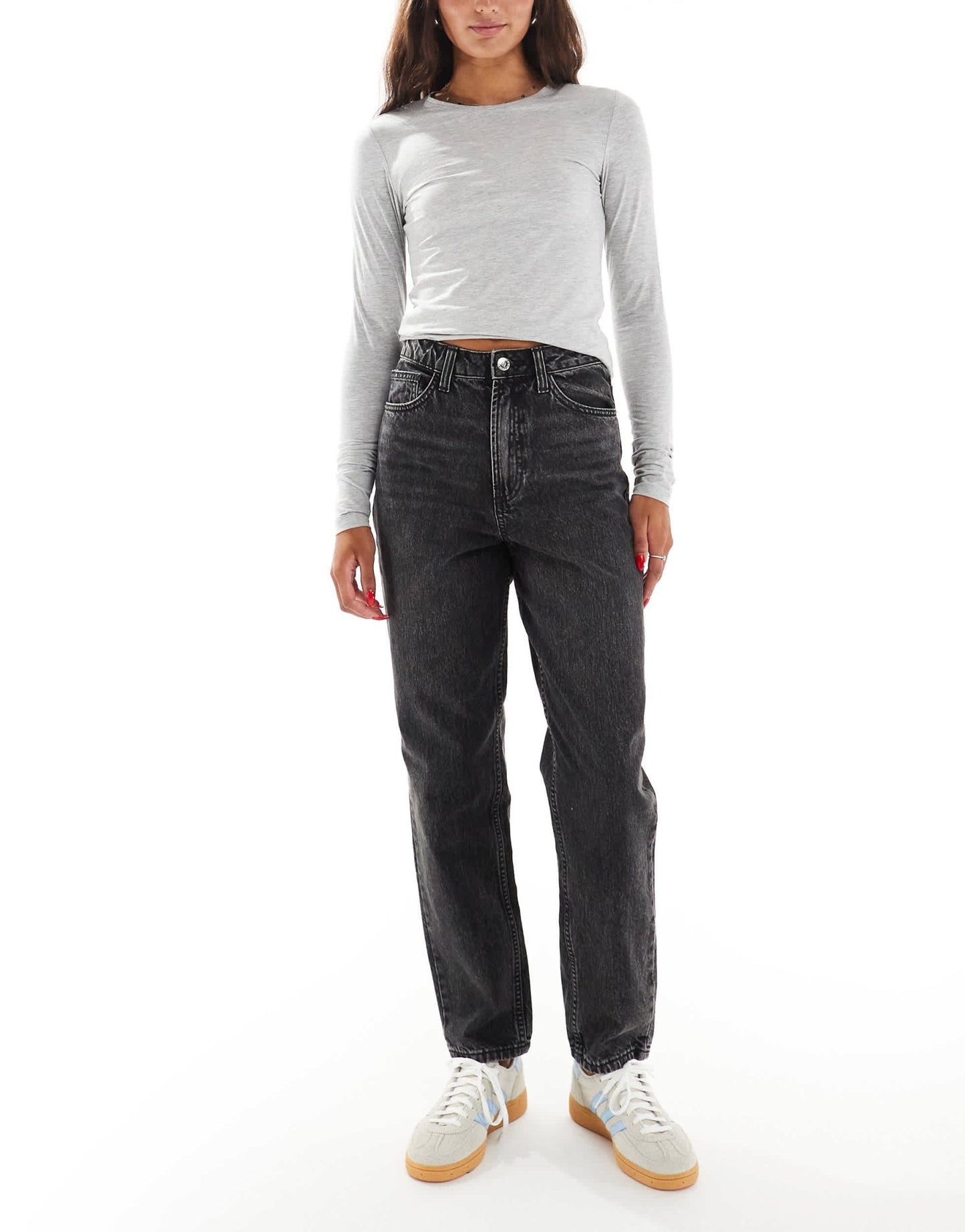 Miss Selfridge highwaist mom jean in black wash - ASOS Sample Sale EU Store