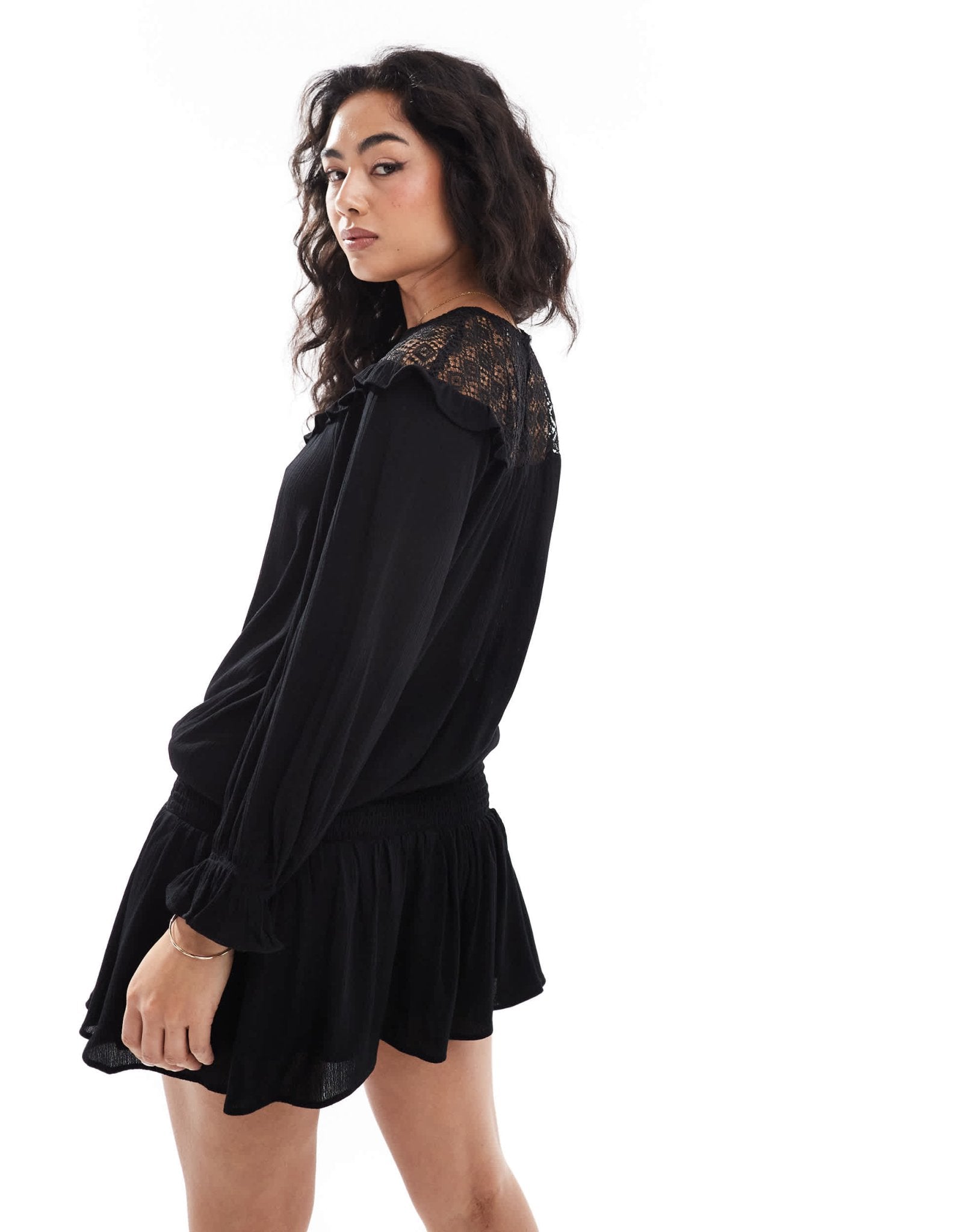 Miss Selfridge lace insert boho western mini dress - ASOS Sample Sale EU Store