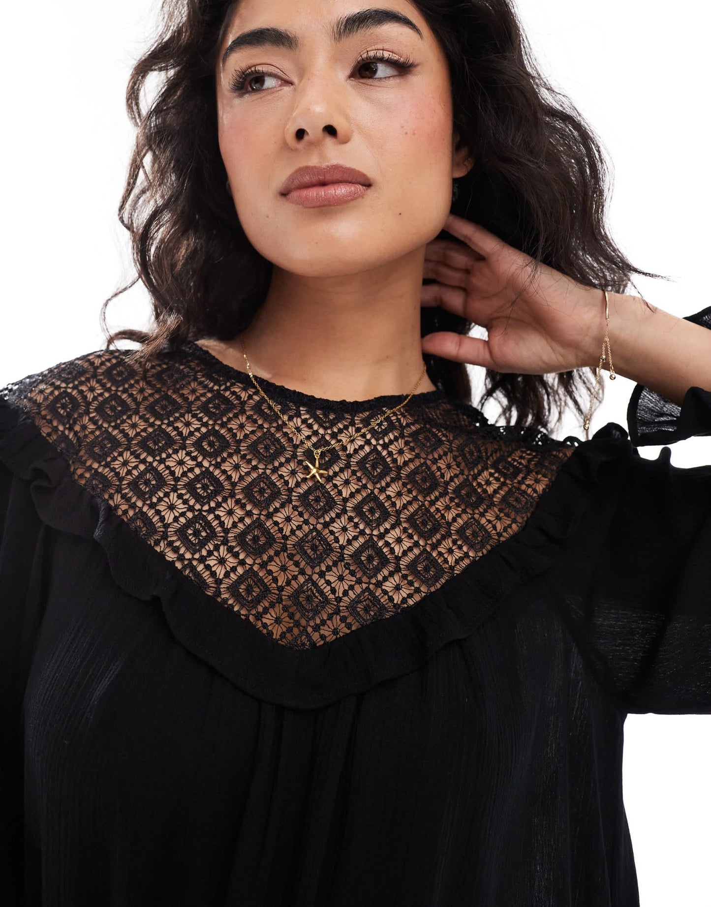 Miss Selfridge lace insert boho western mini dress - ASOS Sample Sale EU Store