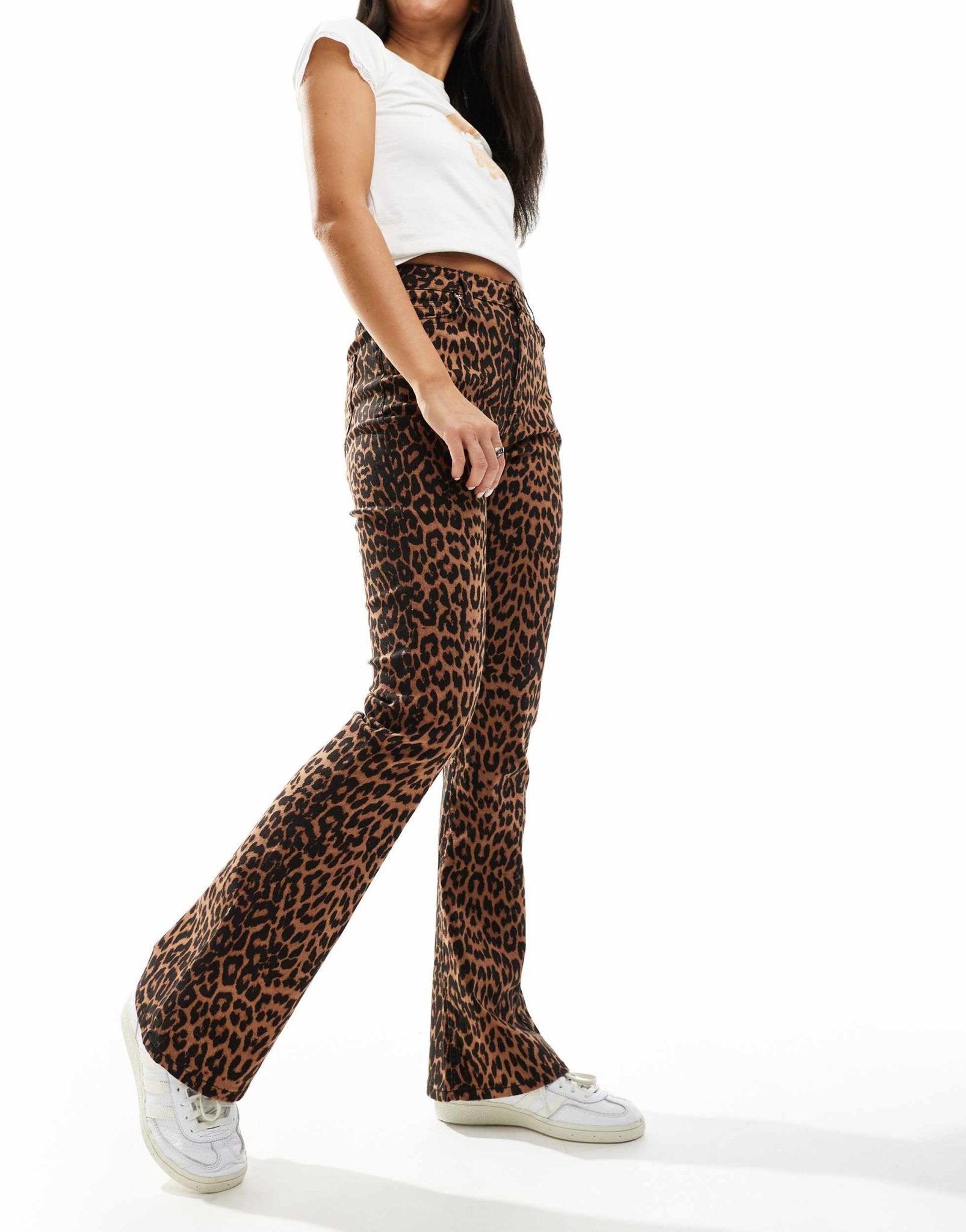 Miss Selfridge leopard flare jean - ASOS Sample Sale EU Store