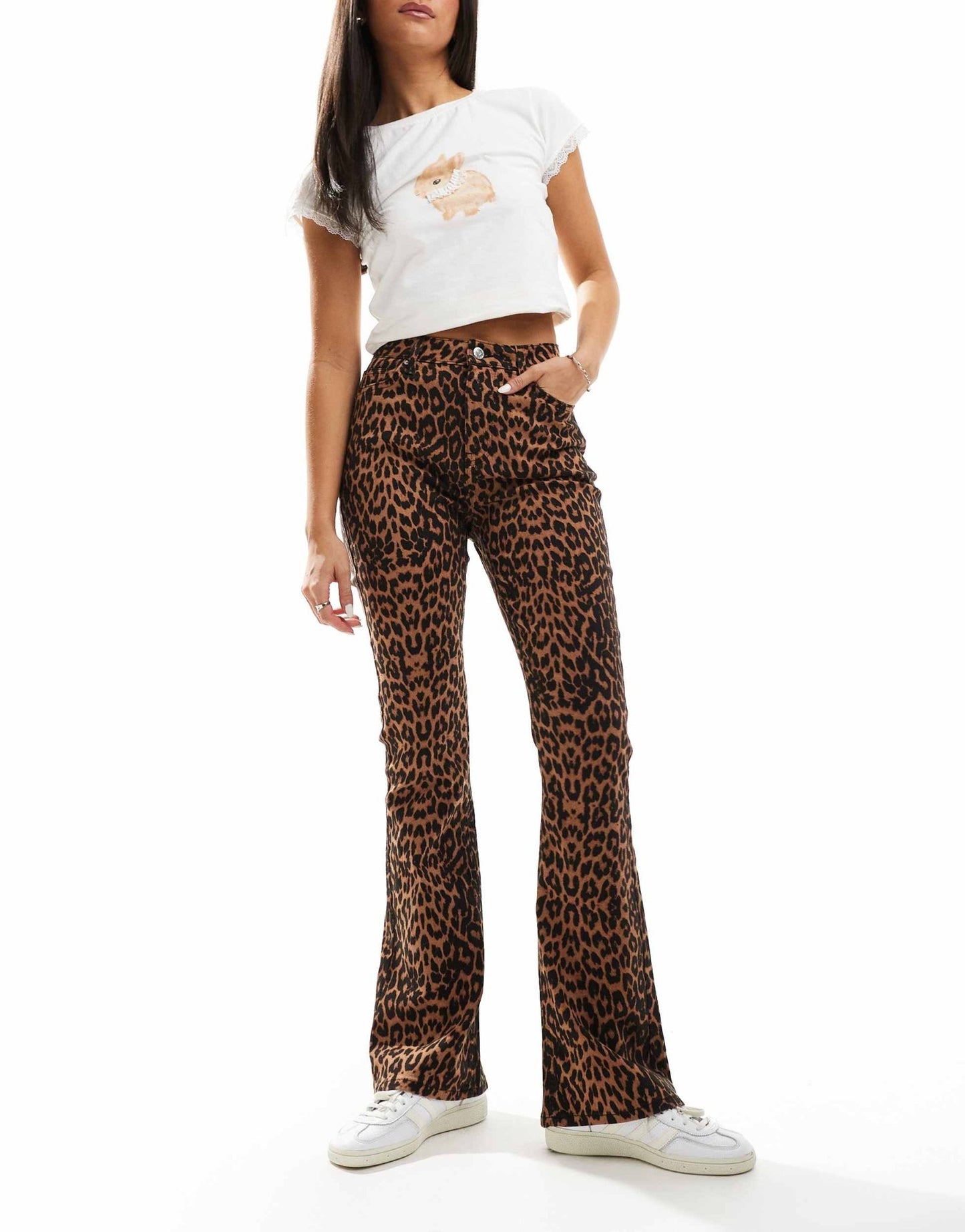 Miss Selfridge leopard flare jean - ASOS Sample Sale EU Store
