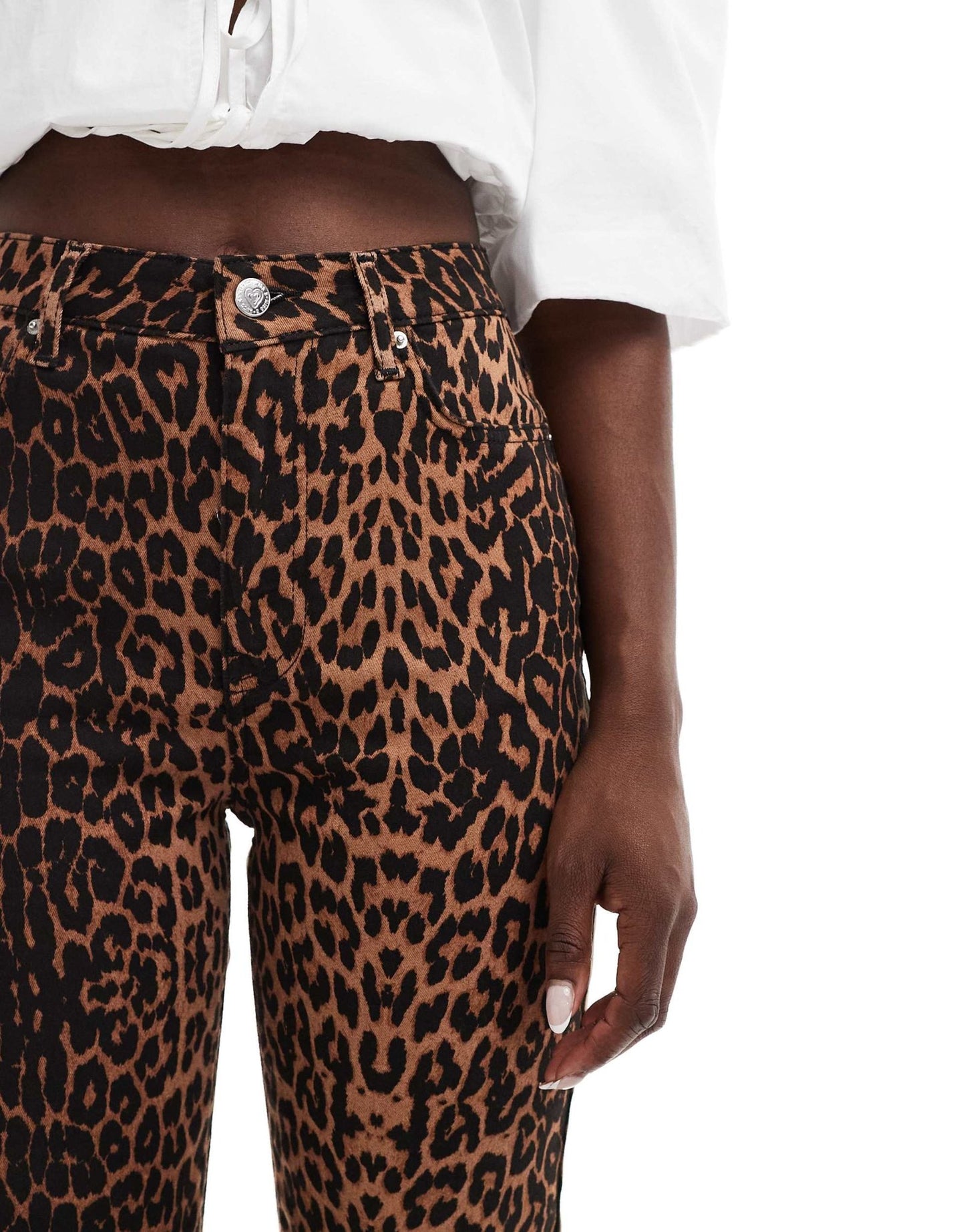 Miss Selfridge leopard straight leg jean - ASOS Sample Sale EU Store