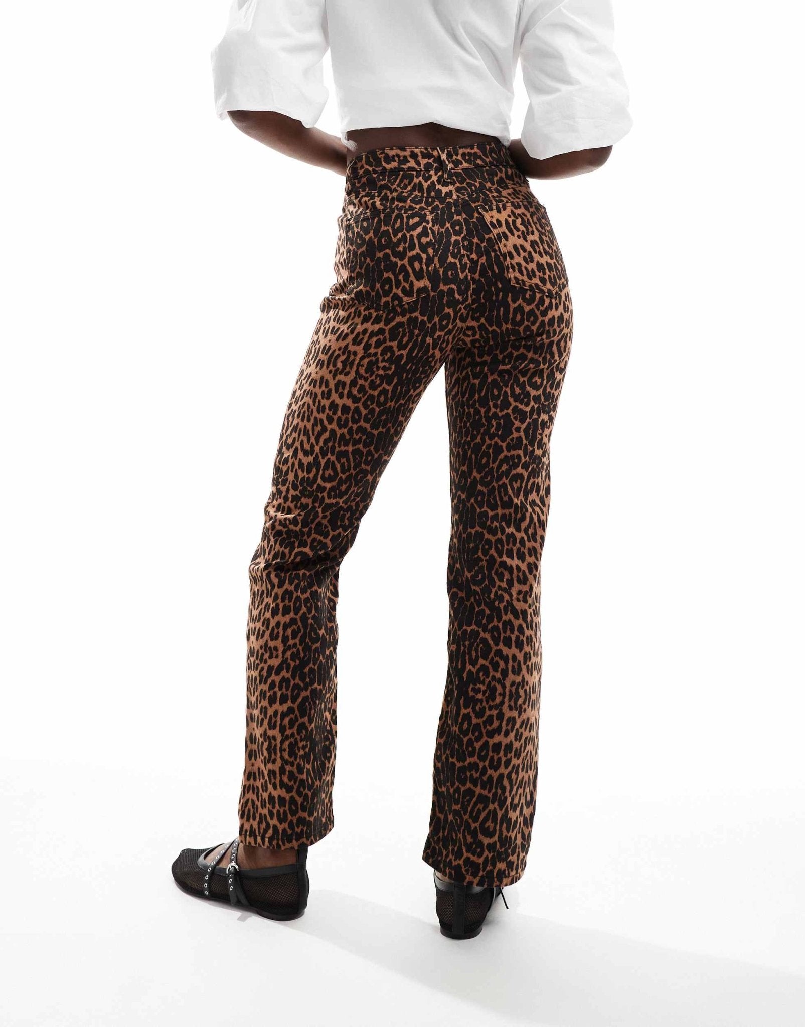 Miss Selfridge leopard straight leg jean - ASOS Sample Sale EU Store