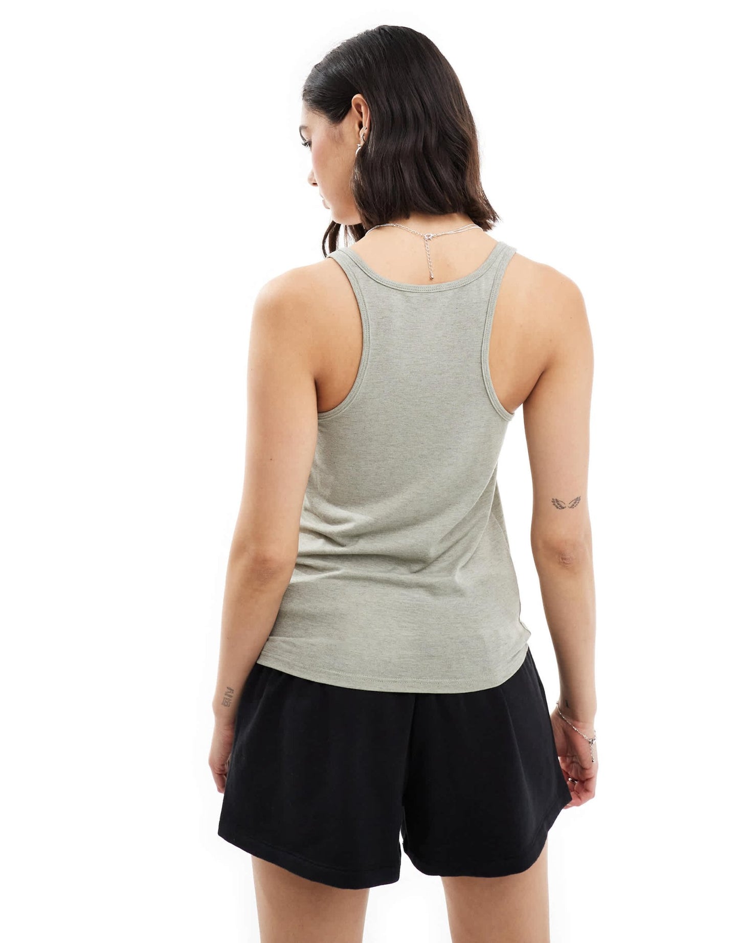 Miss Selfridge light weight marl vest top in sage - ASOS Sample Sale EU Store