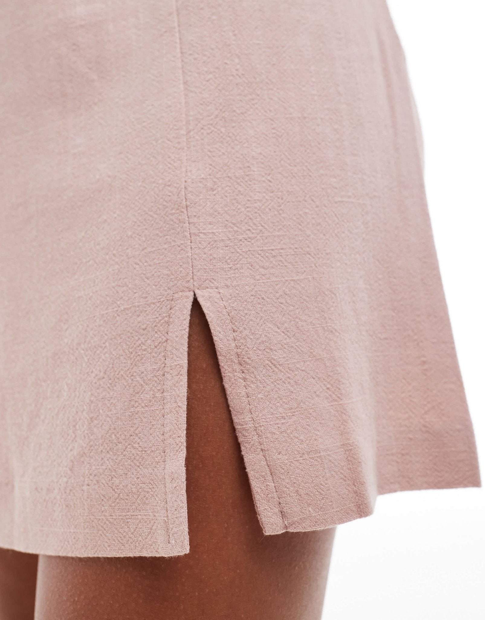 Miss Selfridge linen strappy split hem mini dress in rose pink - ASOS Sample Sale EU Store