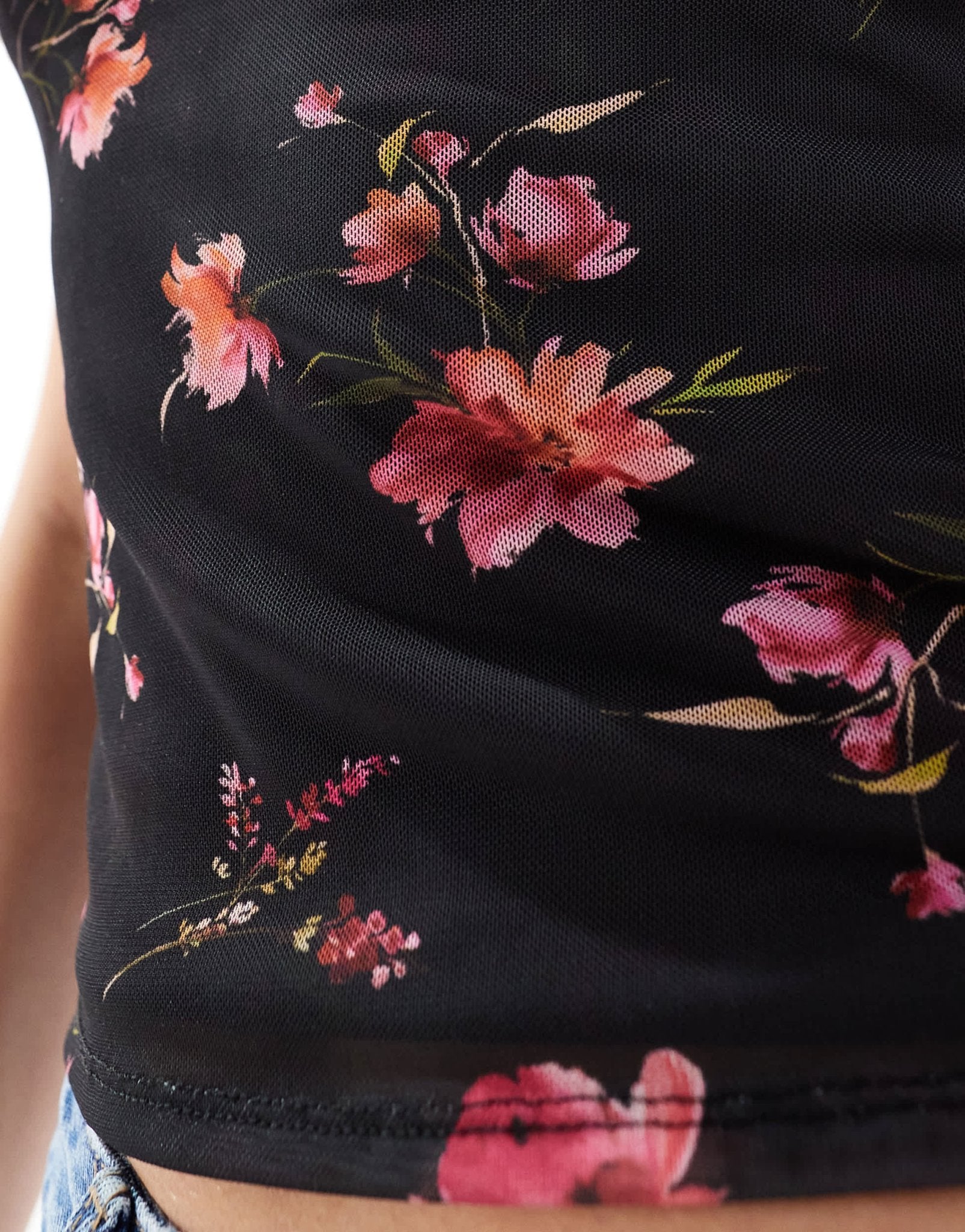 Miss Selfridge mesh floral cami top - ASOS Sample Sale EU Store