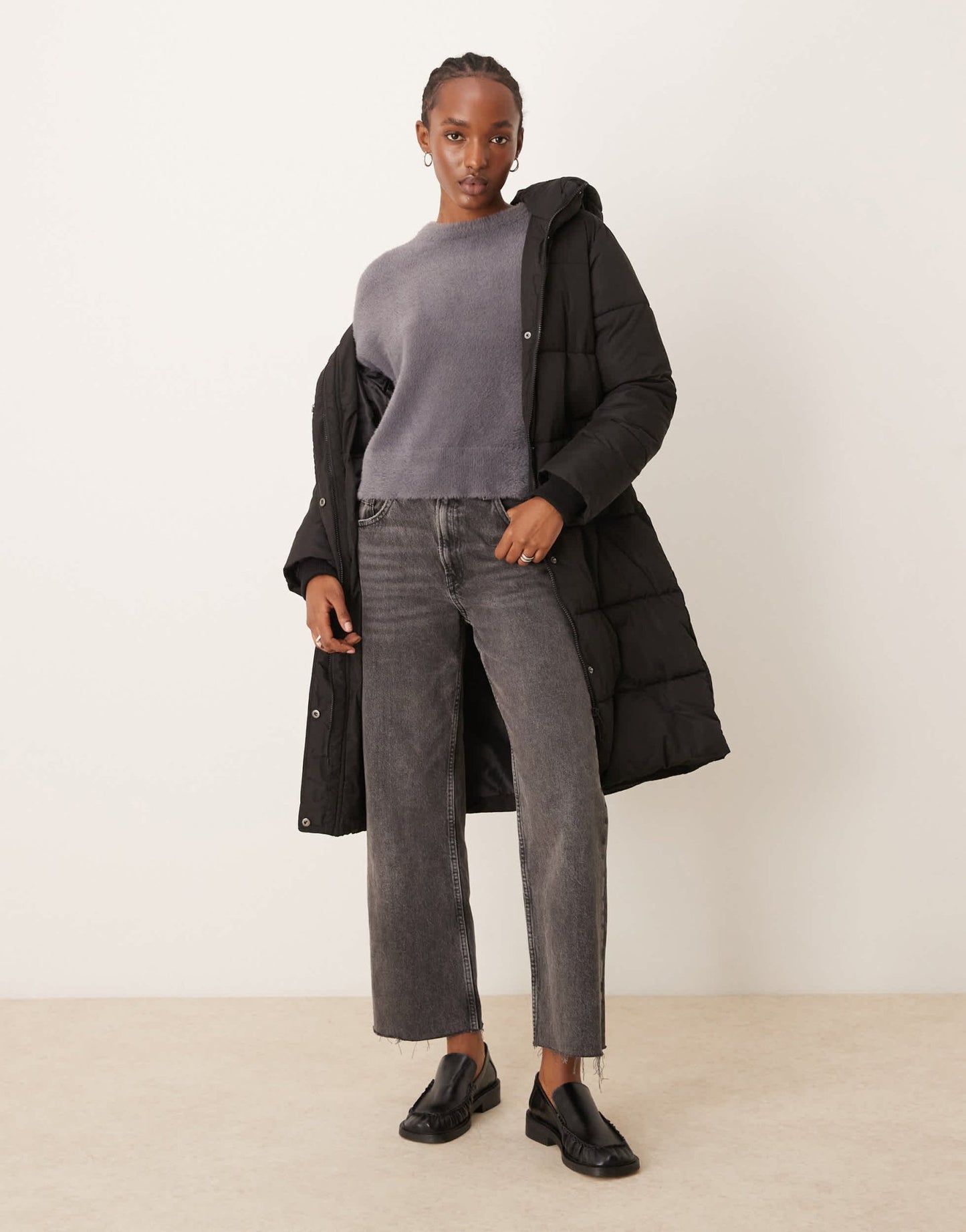 Miss Selfridge oversized lash jumper in charcoal - ASOS Sample Sale EU Store