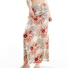 Jupe maxi en biais avec bordure picot et imprimé patchwork Miss Selfridge