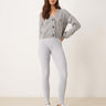 Miss Selfridge rib knit cosy legging in light grey marl