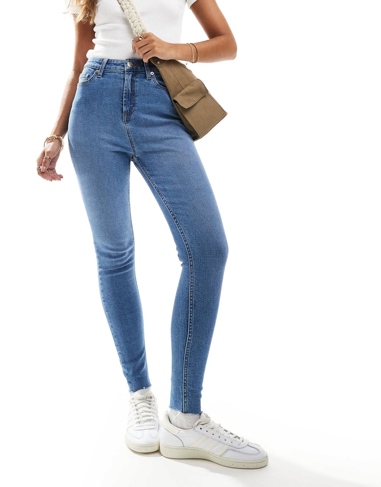 Miss Selfridge skinny high waist jean in mid blue wash - ASOS Sample Sale EU Store