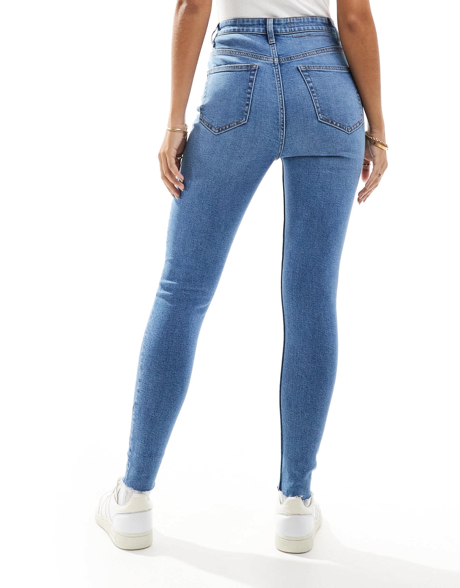 Miss Selfridge skinny high waist jean in mid blue wash - ASOS Sample Sale EU Store