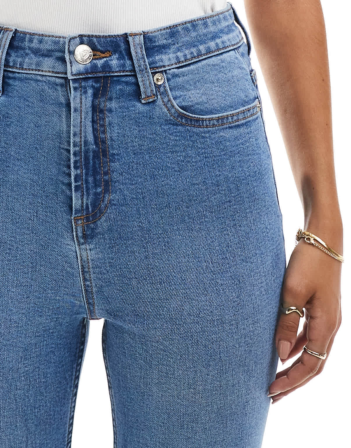 Miss Selfridge skinny high waist jean in mid blue wash - ASOS Sample Sale EU Store