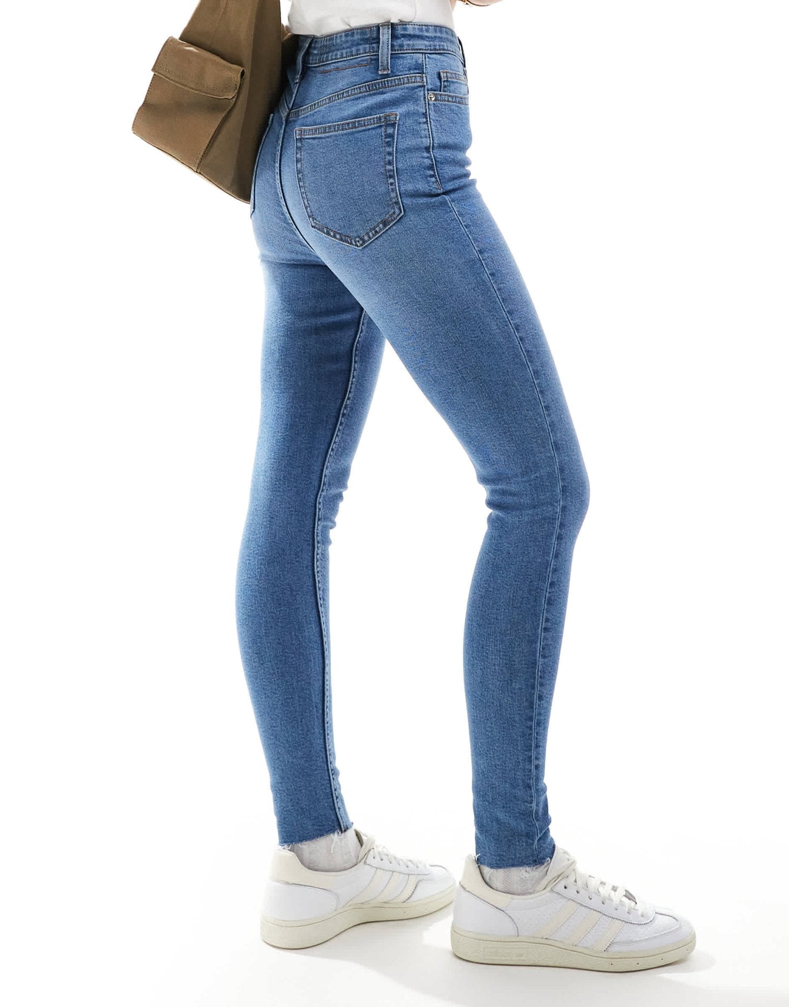 Miss Selfridge skinny high waist jean in mid blue wash - ASOS Sample Sale EU Store