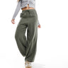 Miss Selfridge soft touch pull on wide leg trouser in khaki