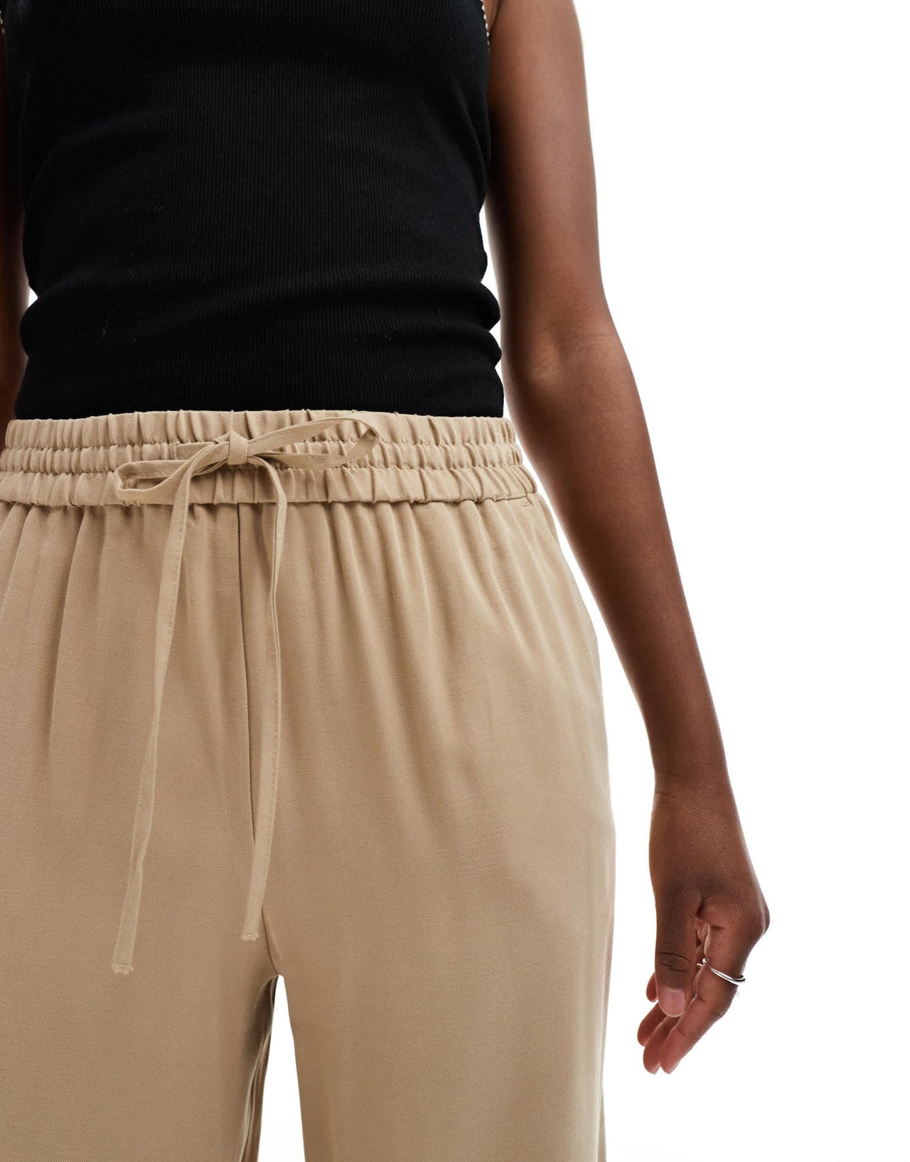 Miss Selfridge soft touch pull on wide leg trouser in stone - ASOS Sample Sale EU Store