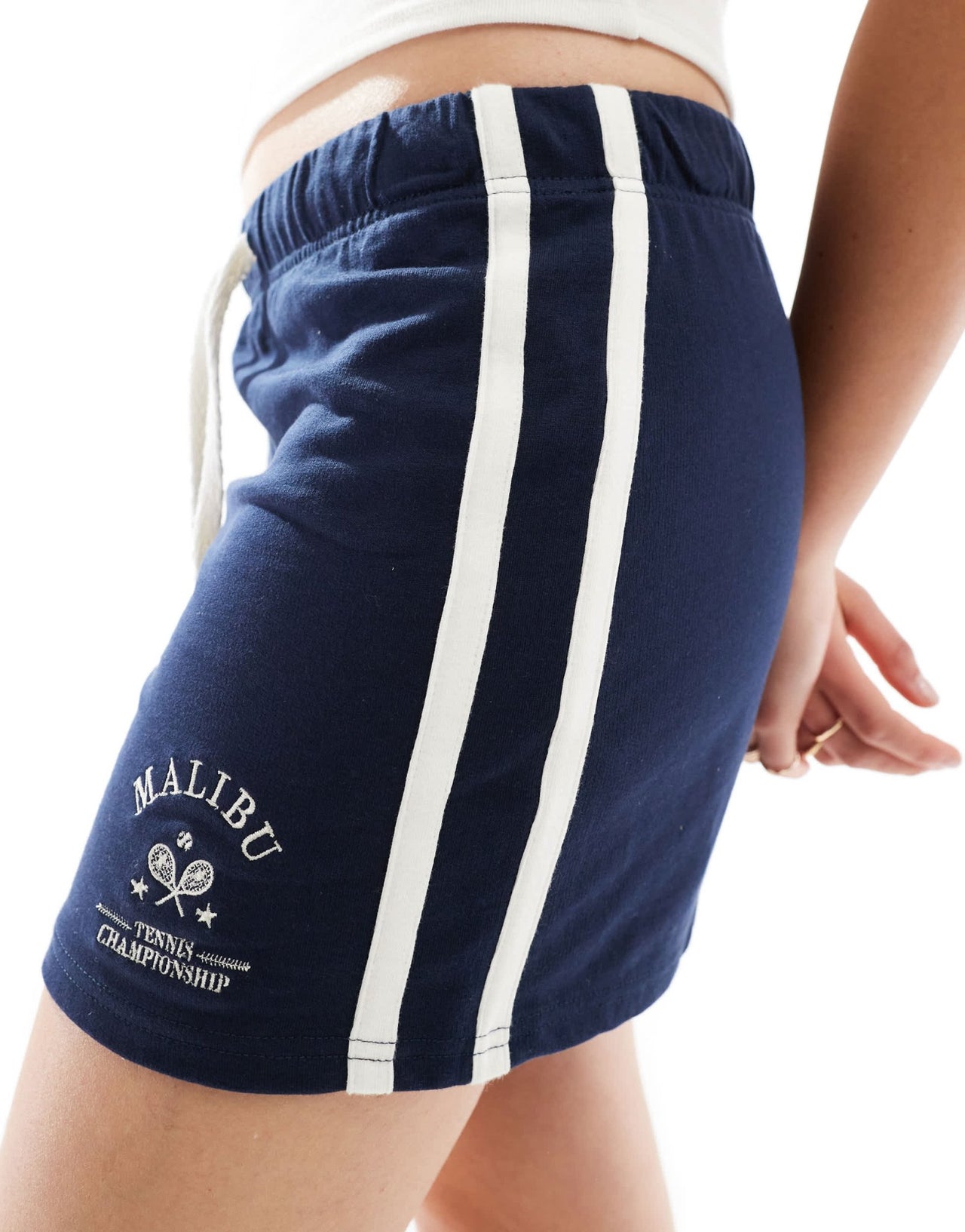 Miss Selfridge sporty mini skirt co - ord in navy - ASOS Sample Sale EU Store