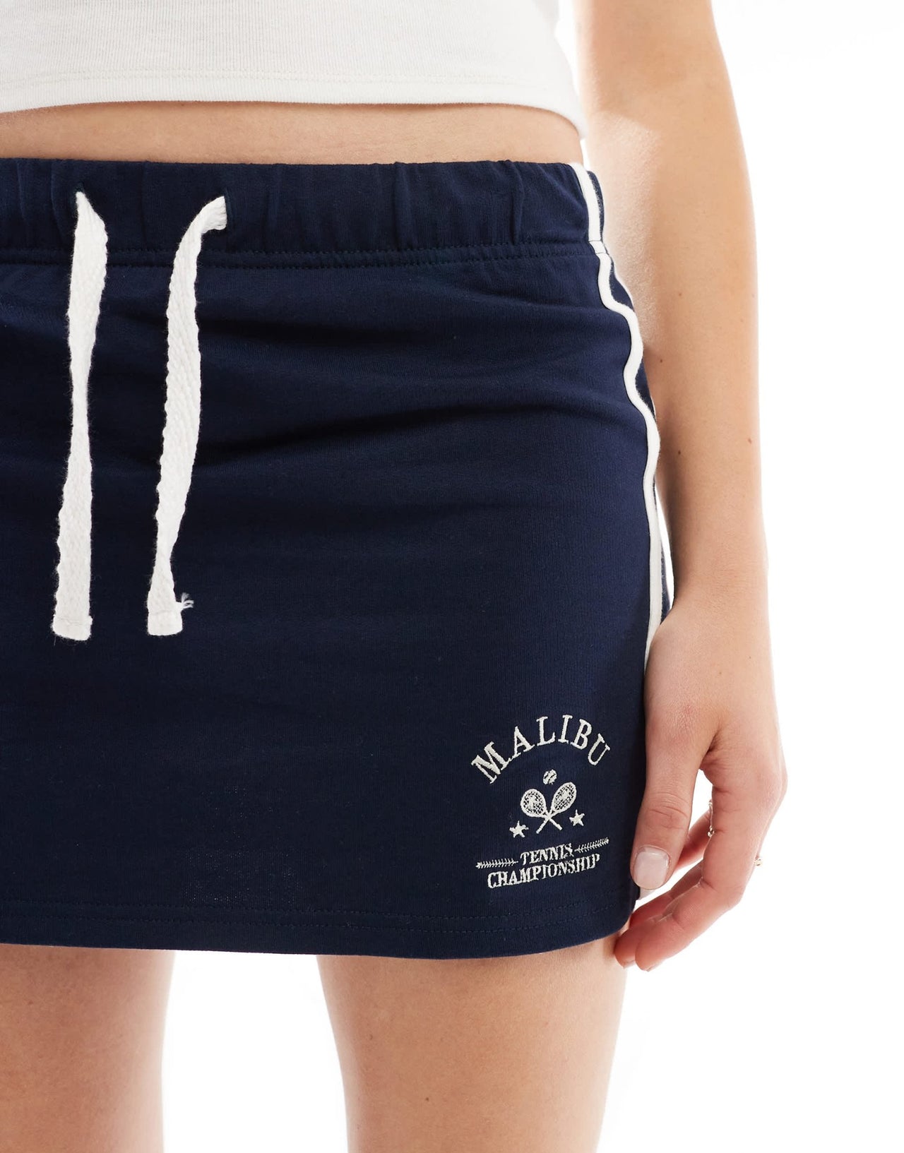 Miss Selfridge sporty mini skirt co - ord in navy - ASOS Sample Sale EU Store