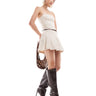 Vestido mini plisado con bandeau entallado Miss Selfridge en piedra