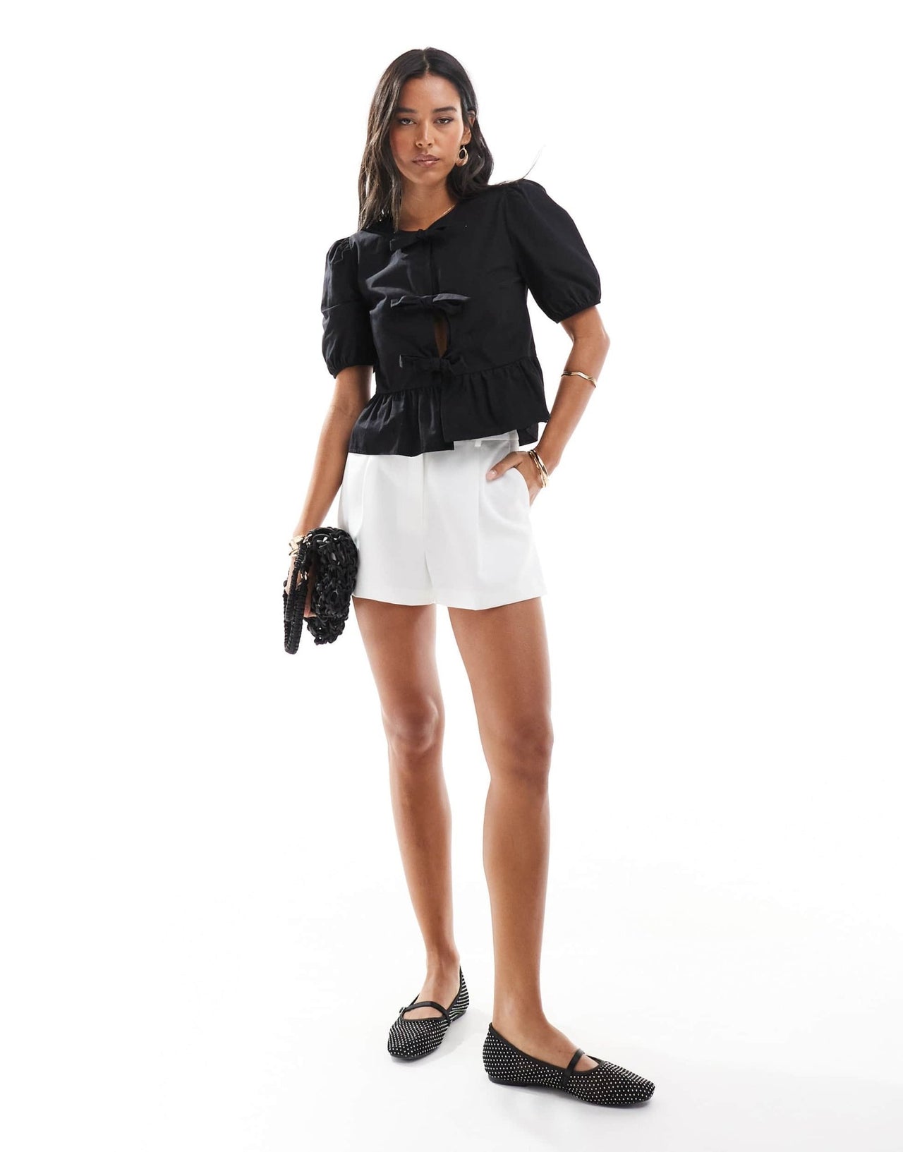Miss Selfridge tailored high waisted short in ivory - ASOS Sample Sale EU Store