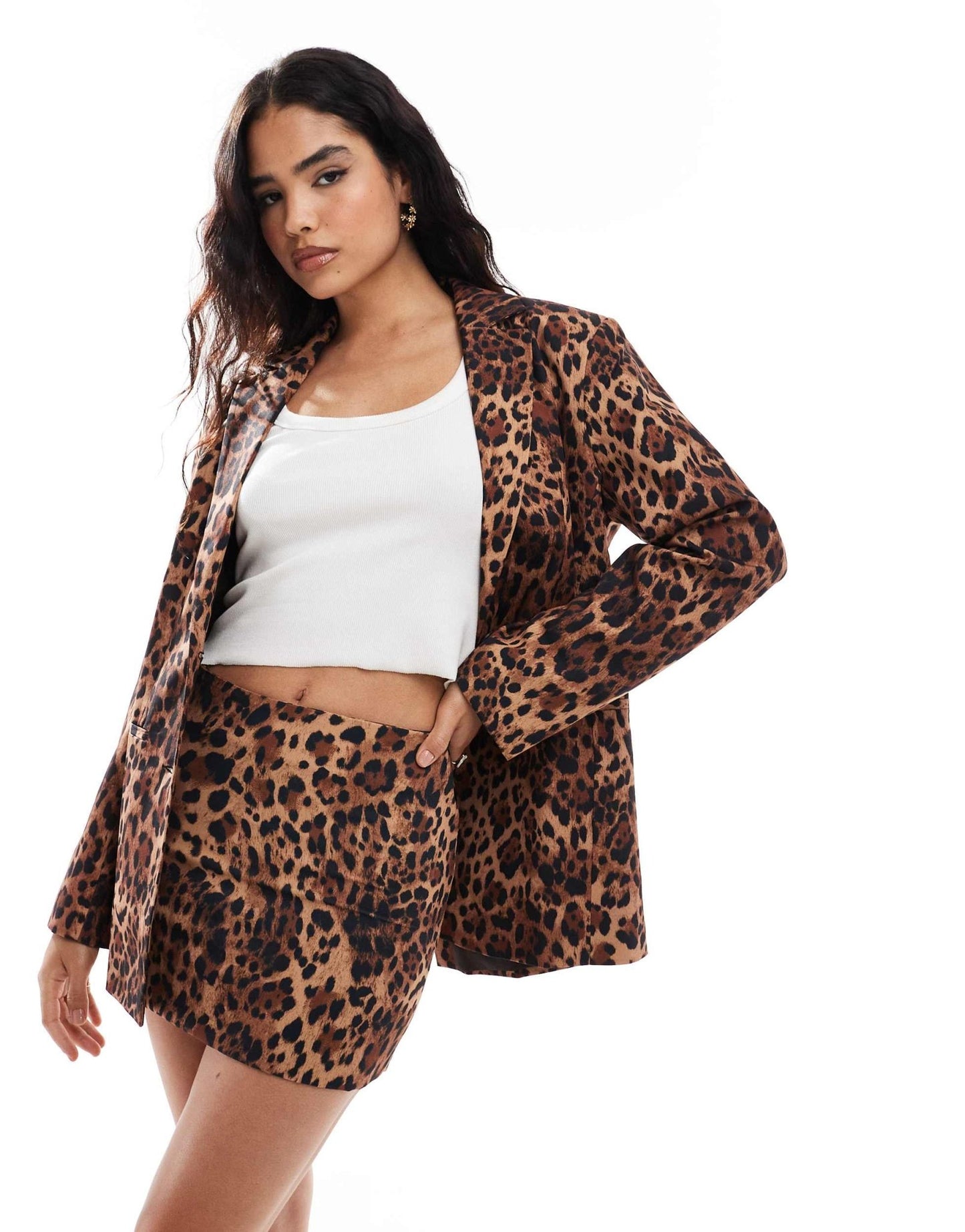 Miss Selfridge tailored pelmet mini skirt in animal - ASOS Sample Sale EU Store