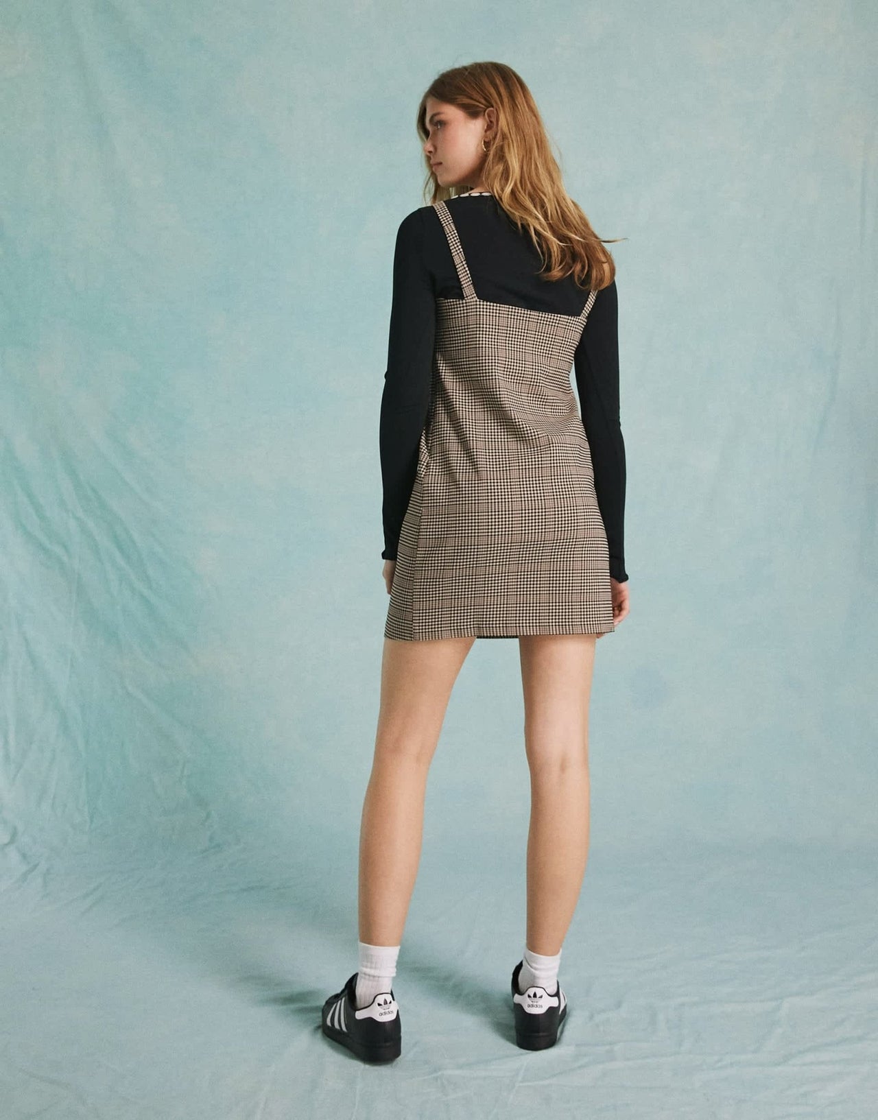 Miss Selfridge tailored strappy pinny dress in check - ASOS Sample Sale EU Store