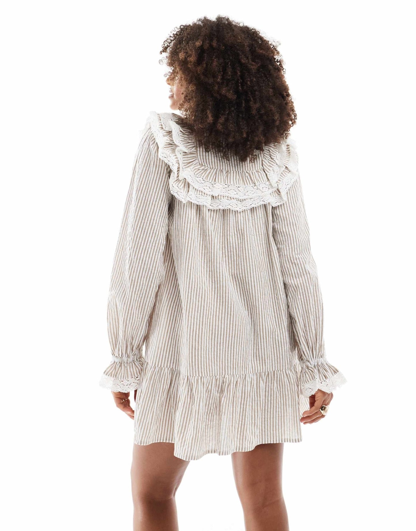Miss Selfridge western frill detail shirt dress in stripe print - ASOS Sample Sale EU Store