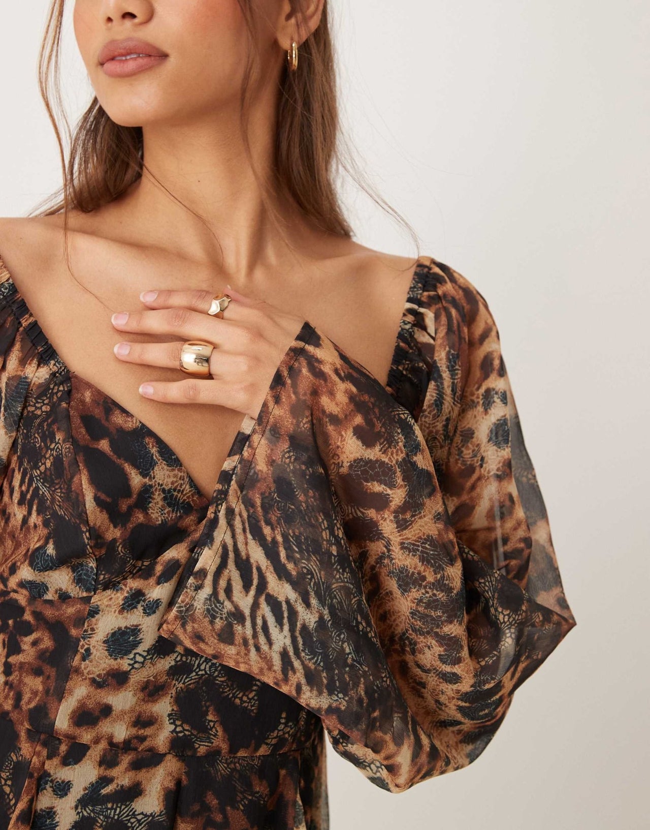 Miss Selfridge western long sleeve playsuit in leopard print - ASOS Sample Sale EU Store