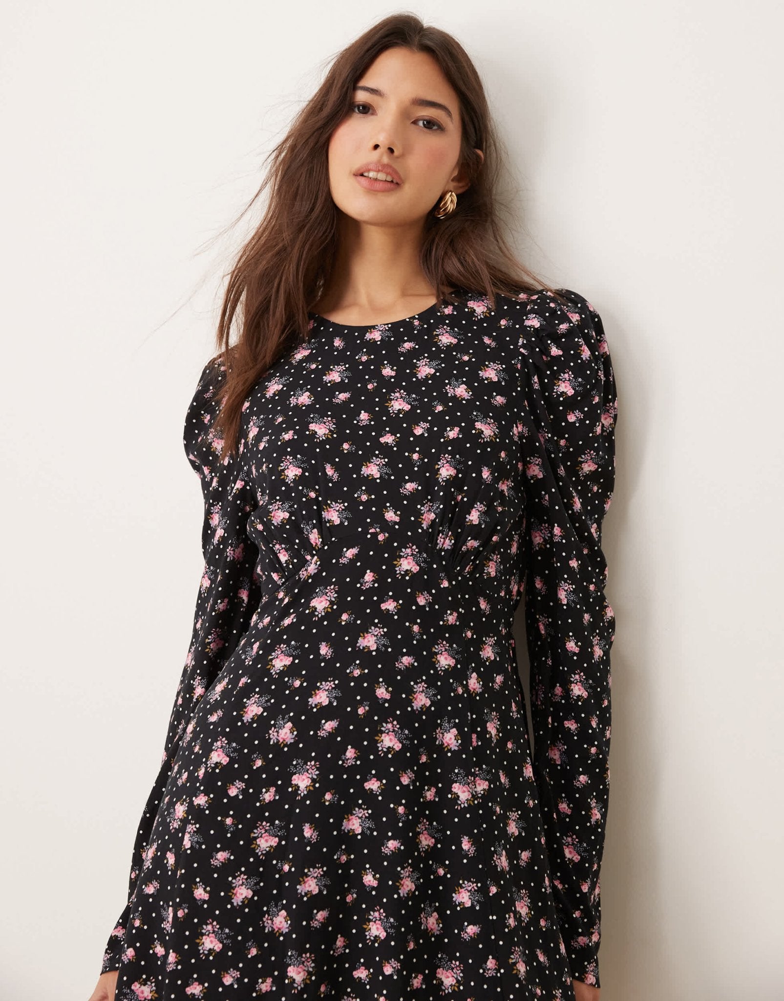 Miss Selfridge yoke detail mini dress in multi print - ASOS Sample Sale EU Store