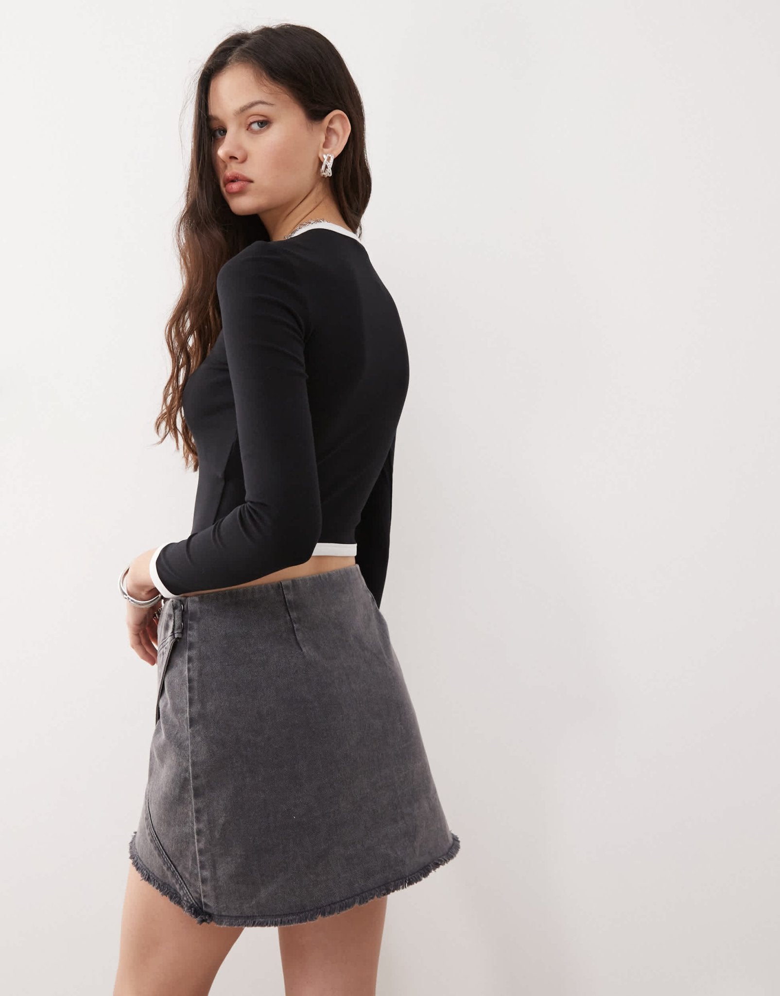 Miss Sixty long sleeve ringer t-shirt in black - ASOS Sample Sale EU Store