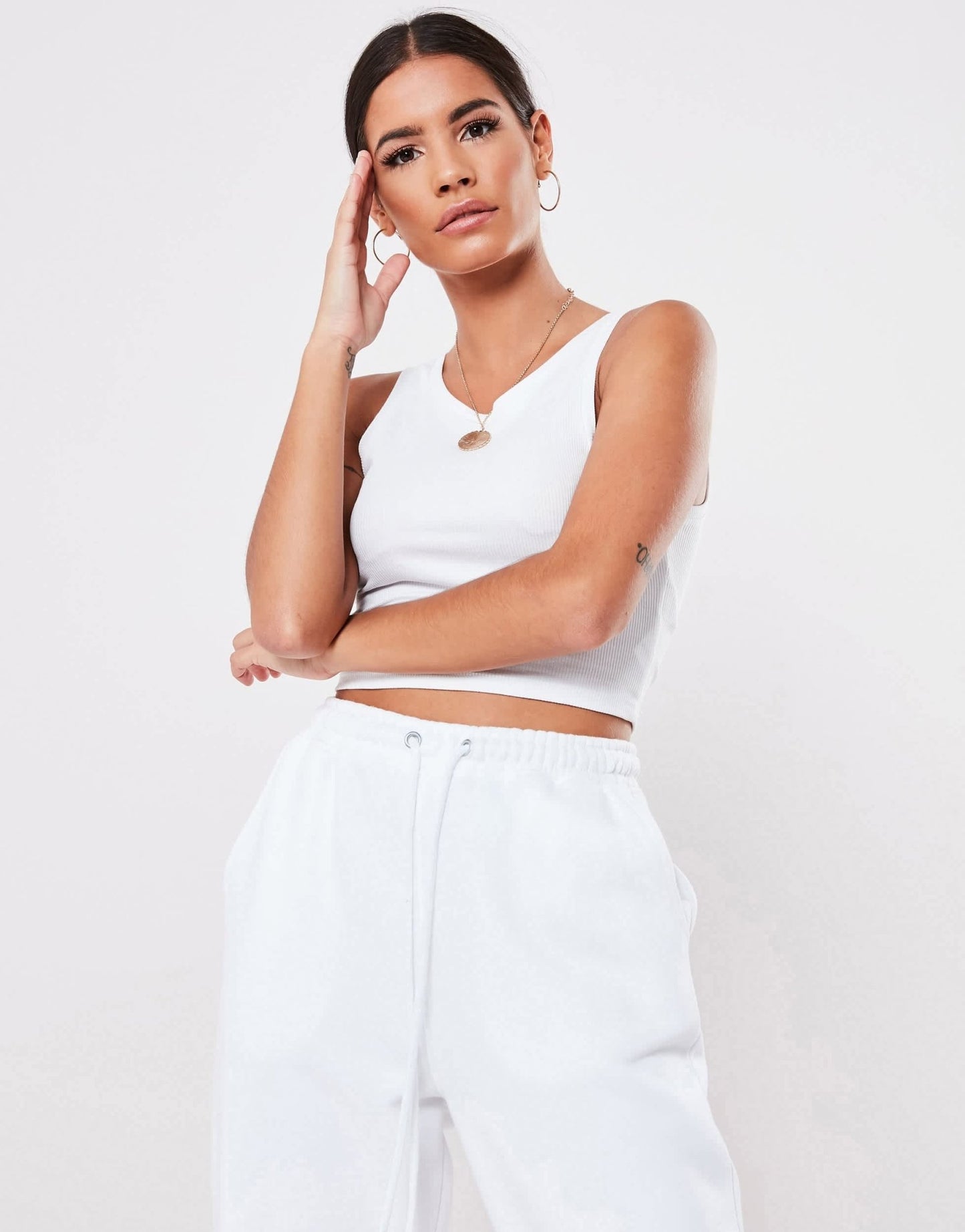 Missguided basics ribbed sleeveless crop top in white - ASOS Sample Sale EU Store
