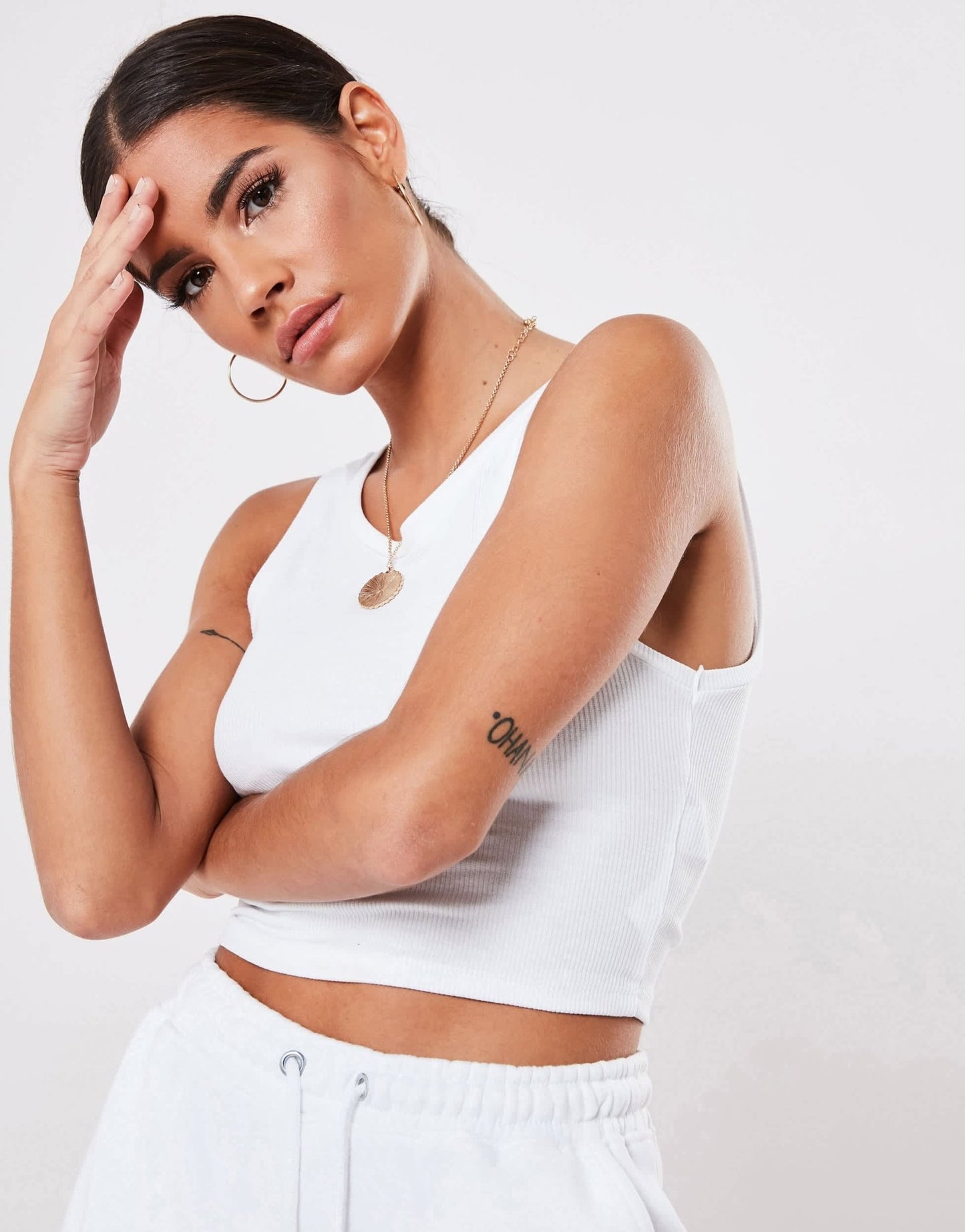 Missguided basics ribbed sleeveless crop top in white - ASOS Sample Sale EU Store