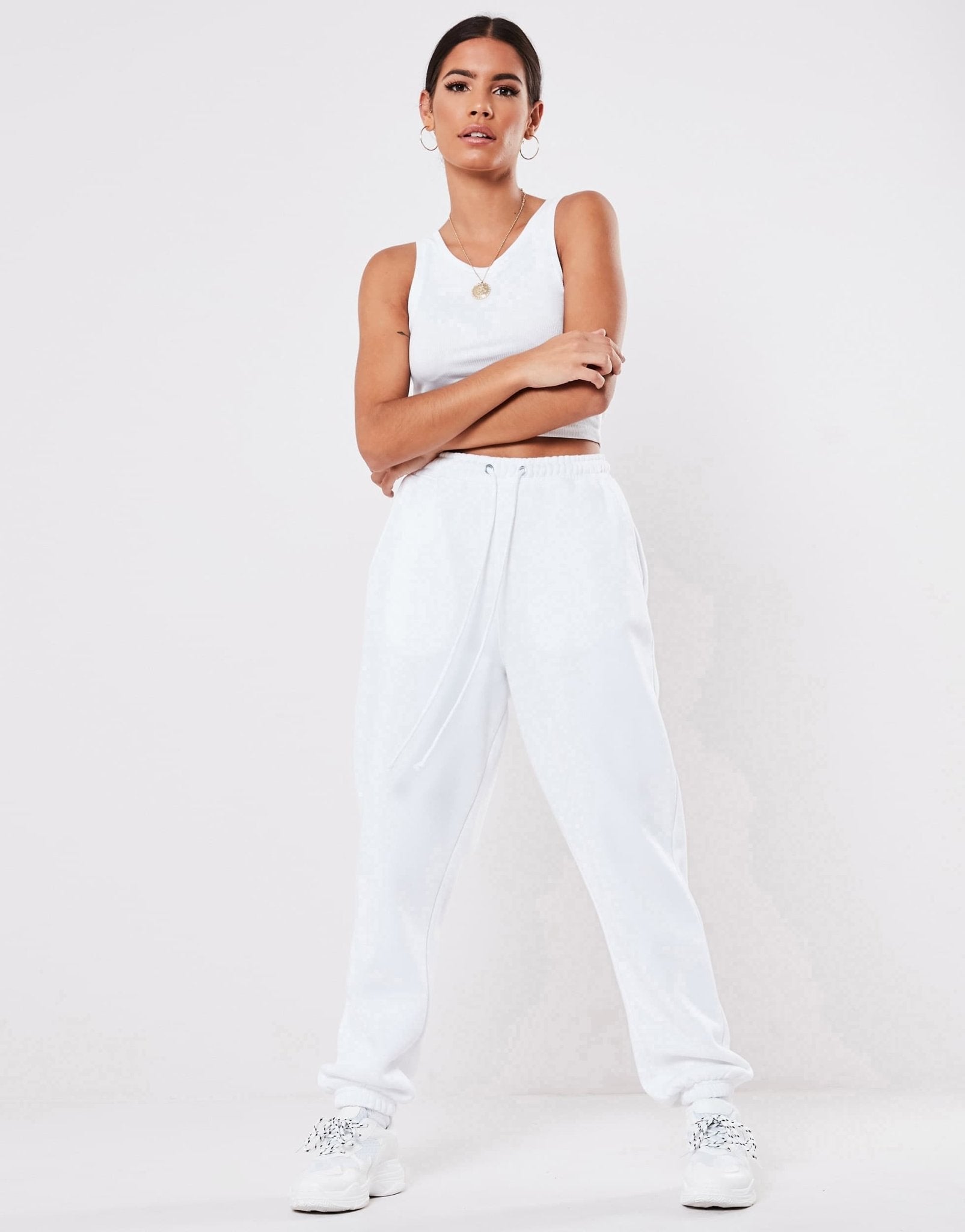 Missguided basics ribbed sleeveless crop top in white - ASOS Sample Sale EU Store
