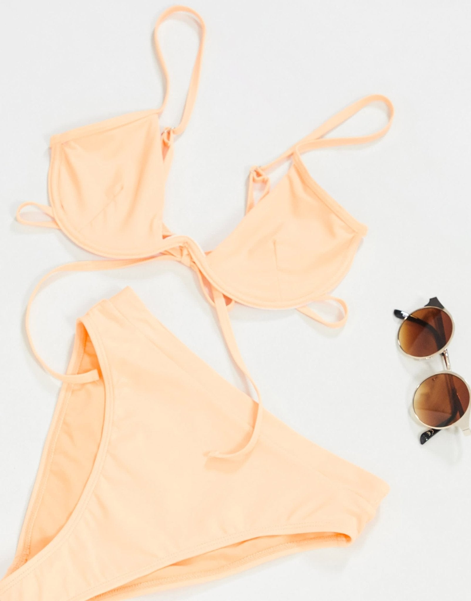 Missguided underwire bikini top in peach - ASOS Sample Sale EU Store