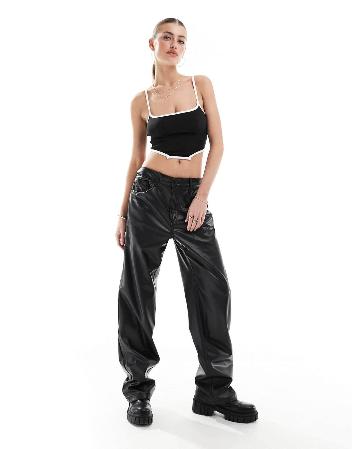 Missyempire contrast trim cami top in black and white - ASOS Sample Sale EU Store