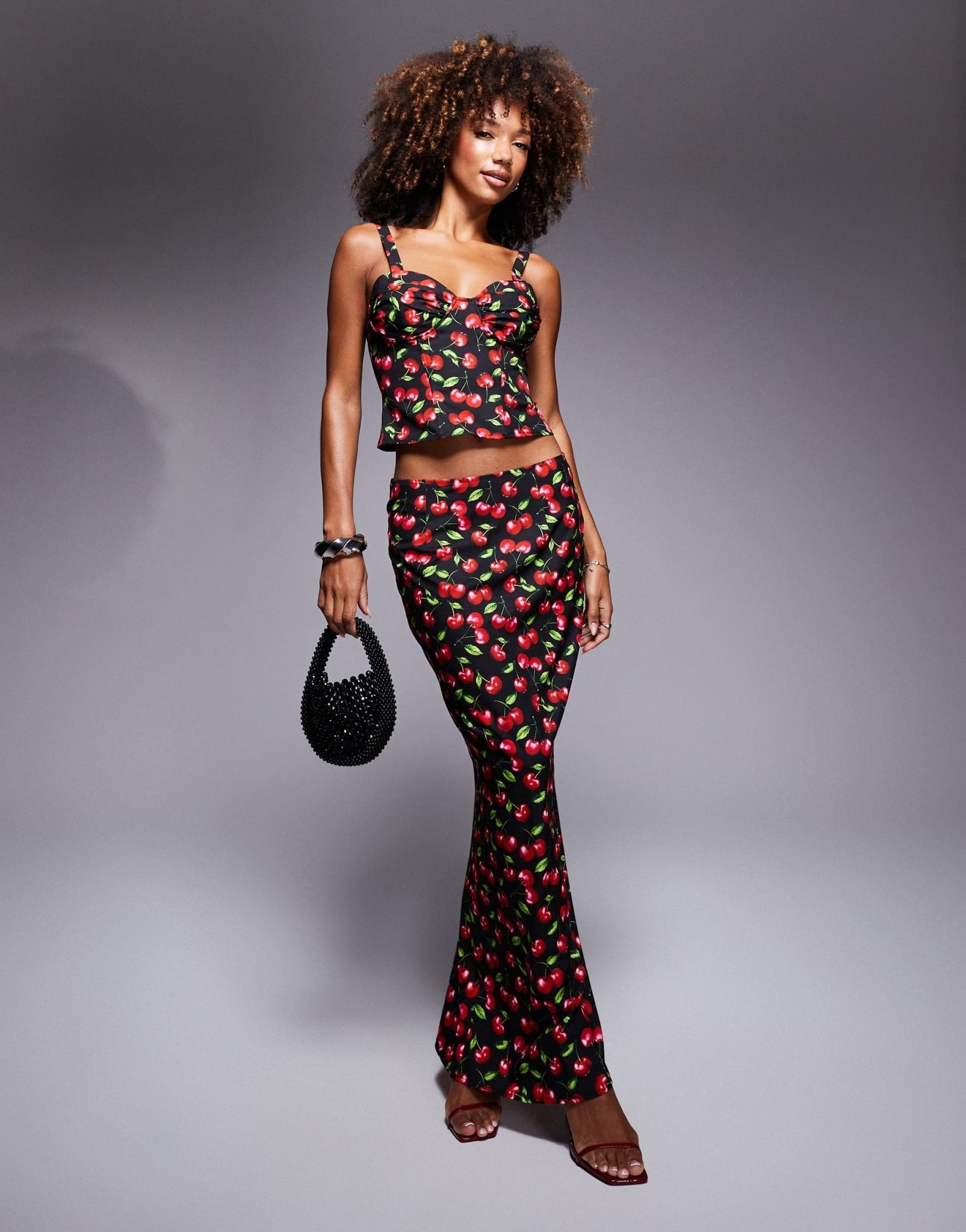 Missyempire corset bustier top co - ord in cherry print - ASOS Sample Sale EU Store