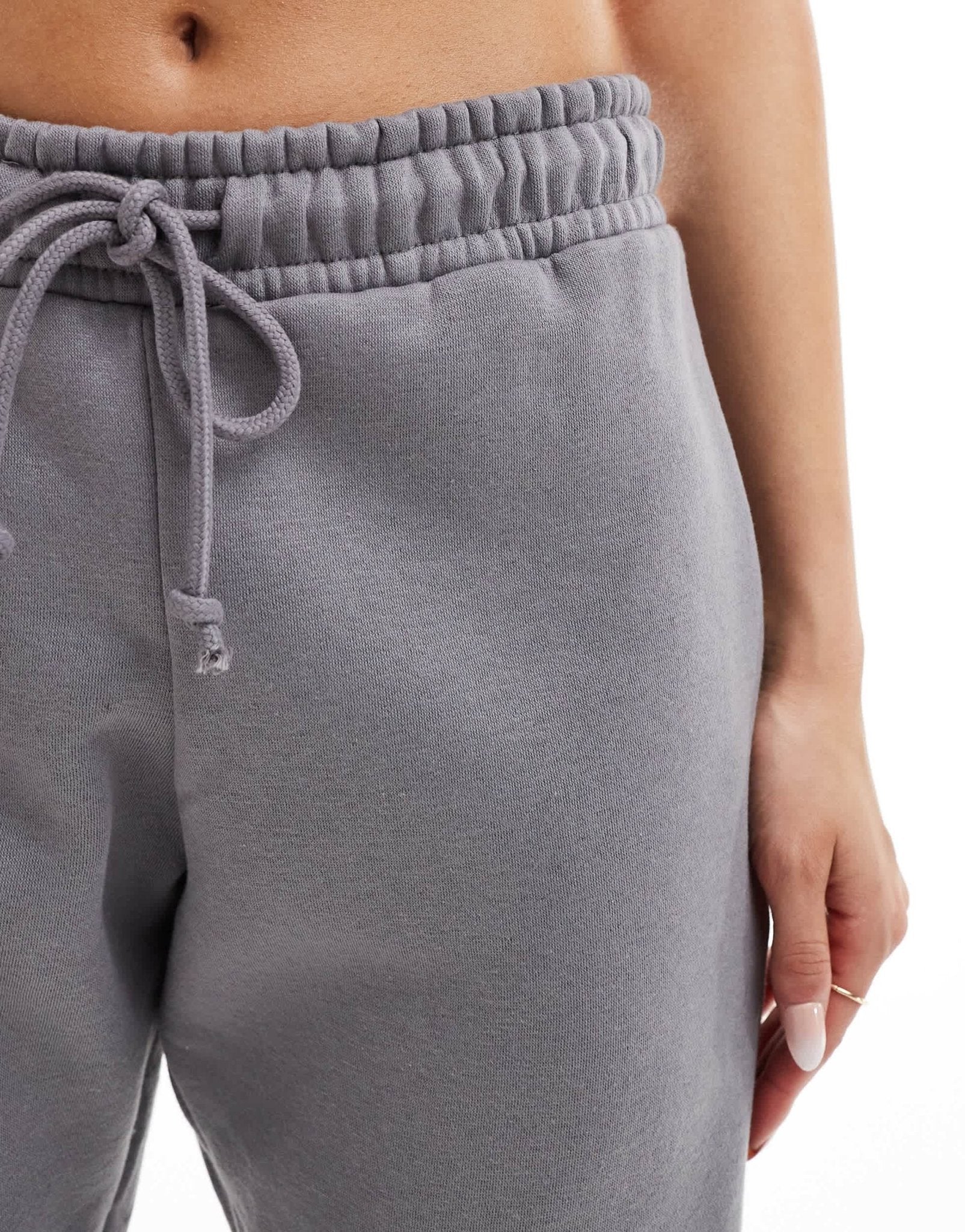 Missyempire exclusive drawstring detail wide leg jogger in charcoal - ASOS Sample Sale EU Store