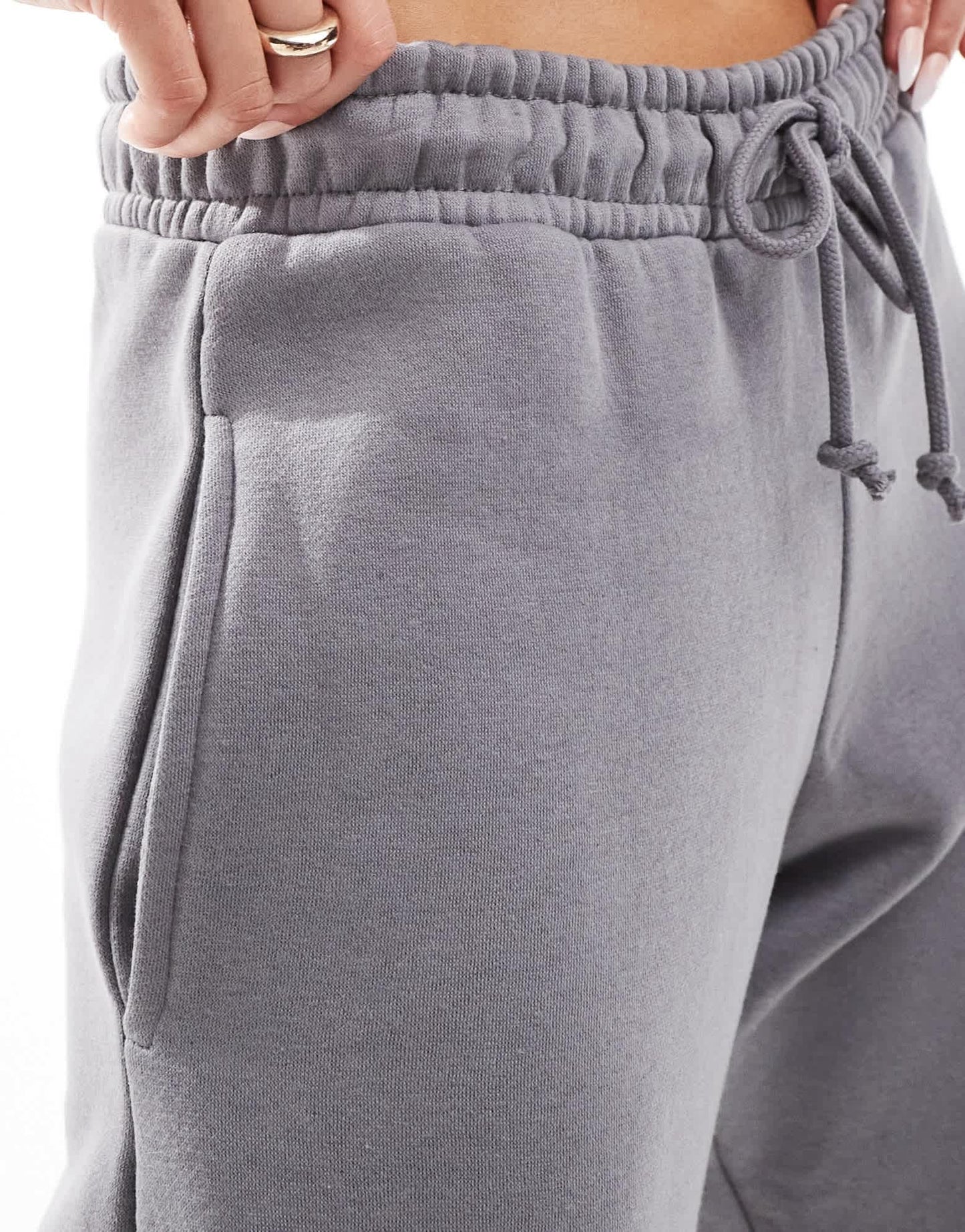 Missyempire exclusive drawstring detail wide leg jogger in charcoal - ASOS Sample Sale EU Store