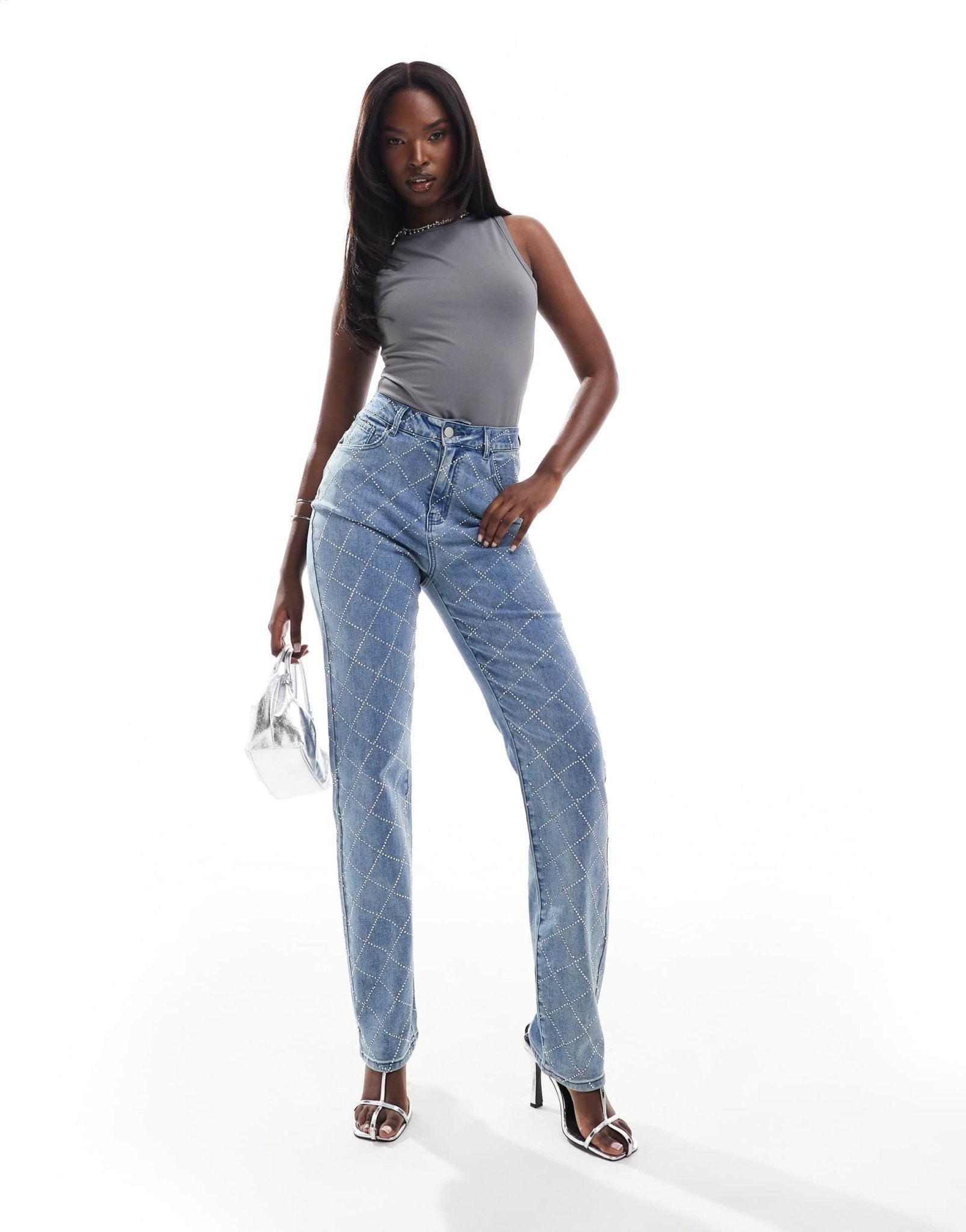 Missyempire slinky racer neck top in charcoal - ASOS Sample Sale EU Store