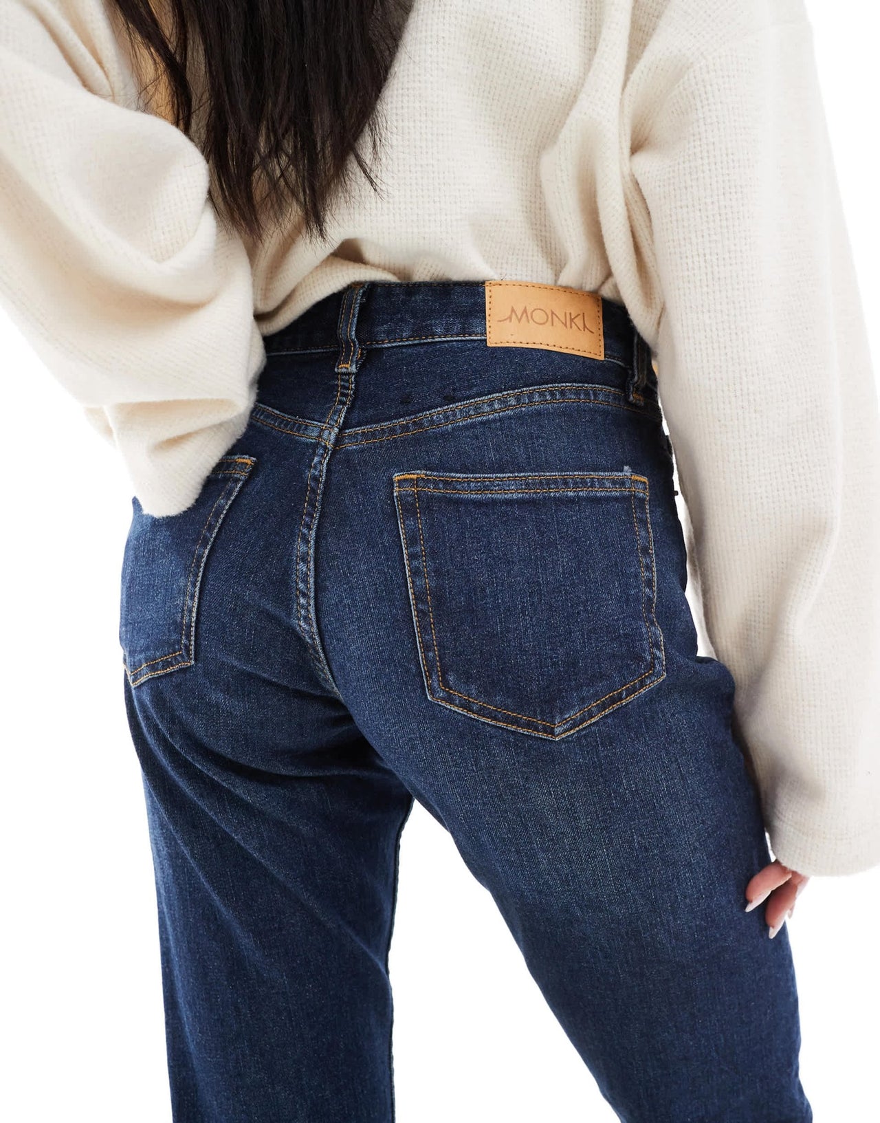 Monki Ako mid waist slim fit jeans in ocean blue - ASOS Sample Sale EU Store
