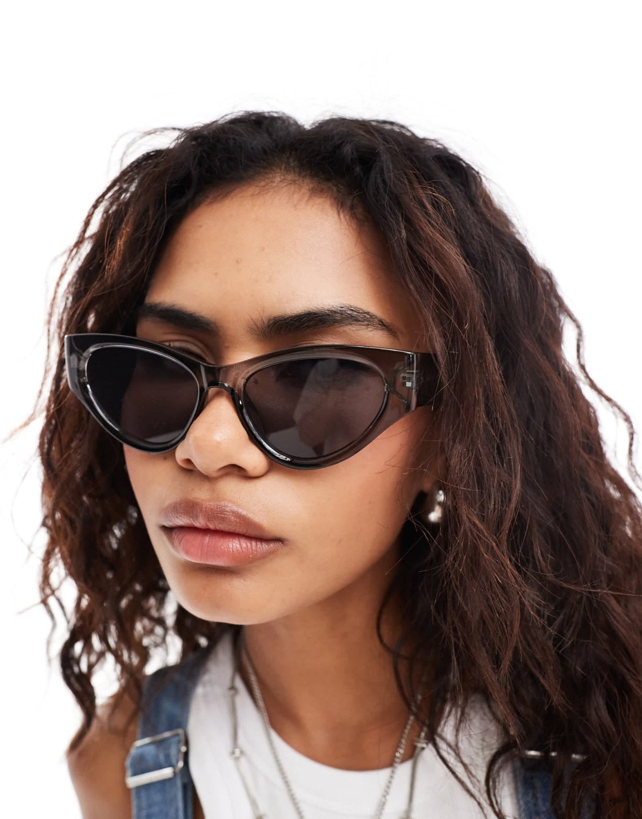 Monki cat eye oval acetate sunglasses in grey - ASOS Sample Sale EU Store